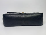 Chanel Black Lambskin Leather Jumbo Classic Double Flap GHW