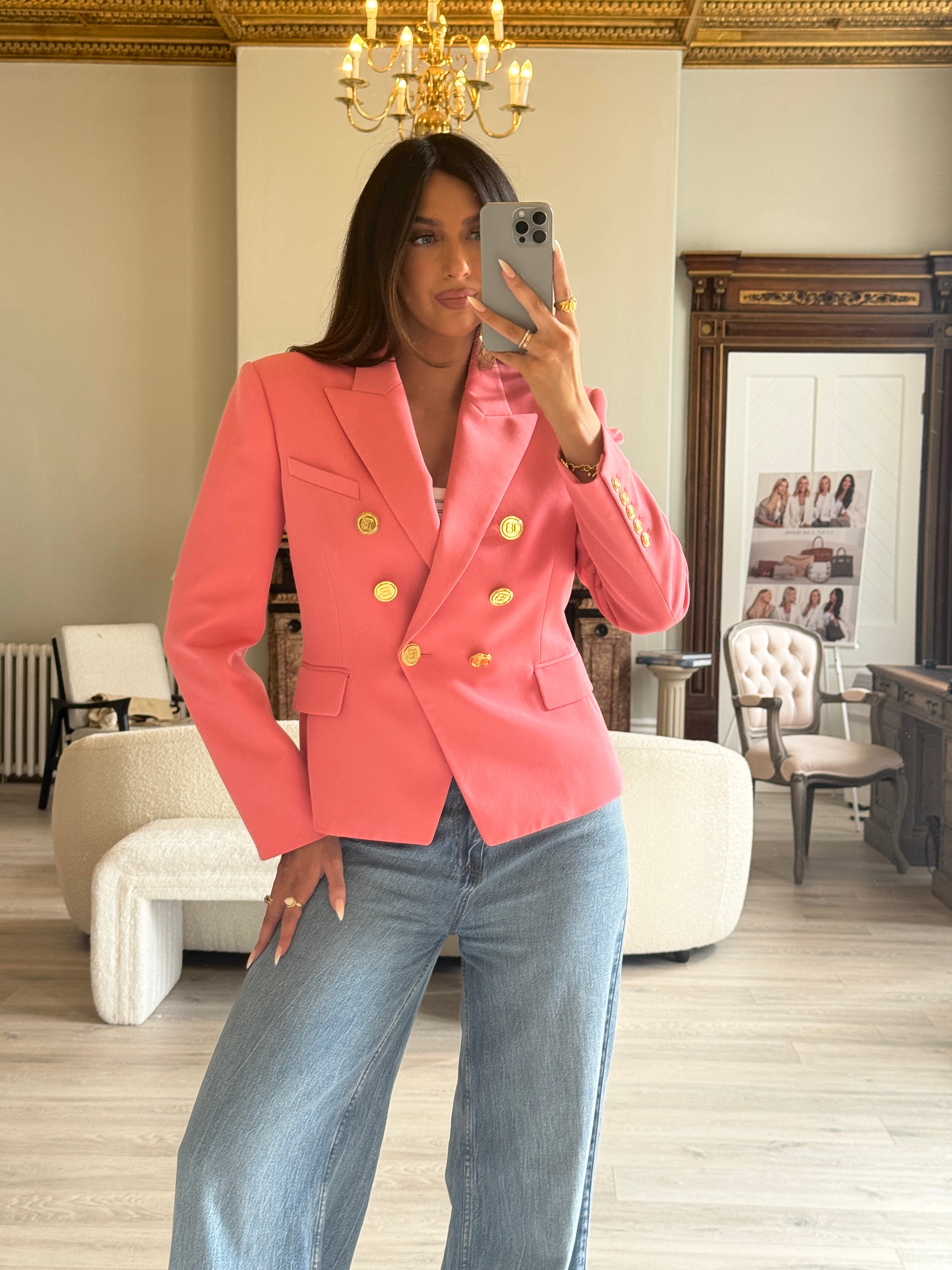 Balmain Pink Blazer (Size FR44/UK16)