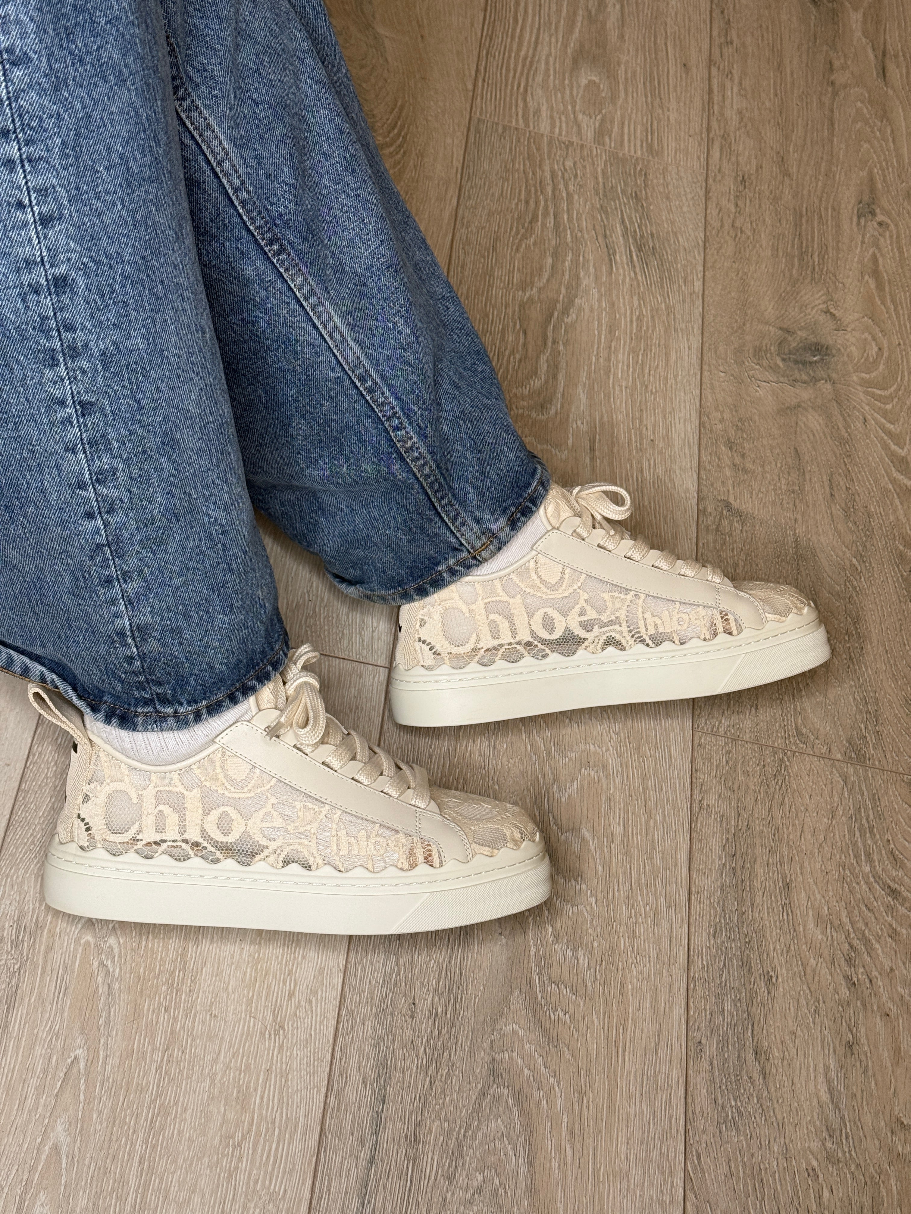 Chloe Lauren Lace Sneakers (Size 38/UK5) Authentic and pre loved in very good condition.