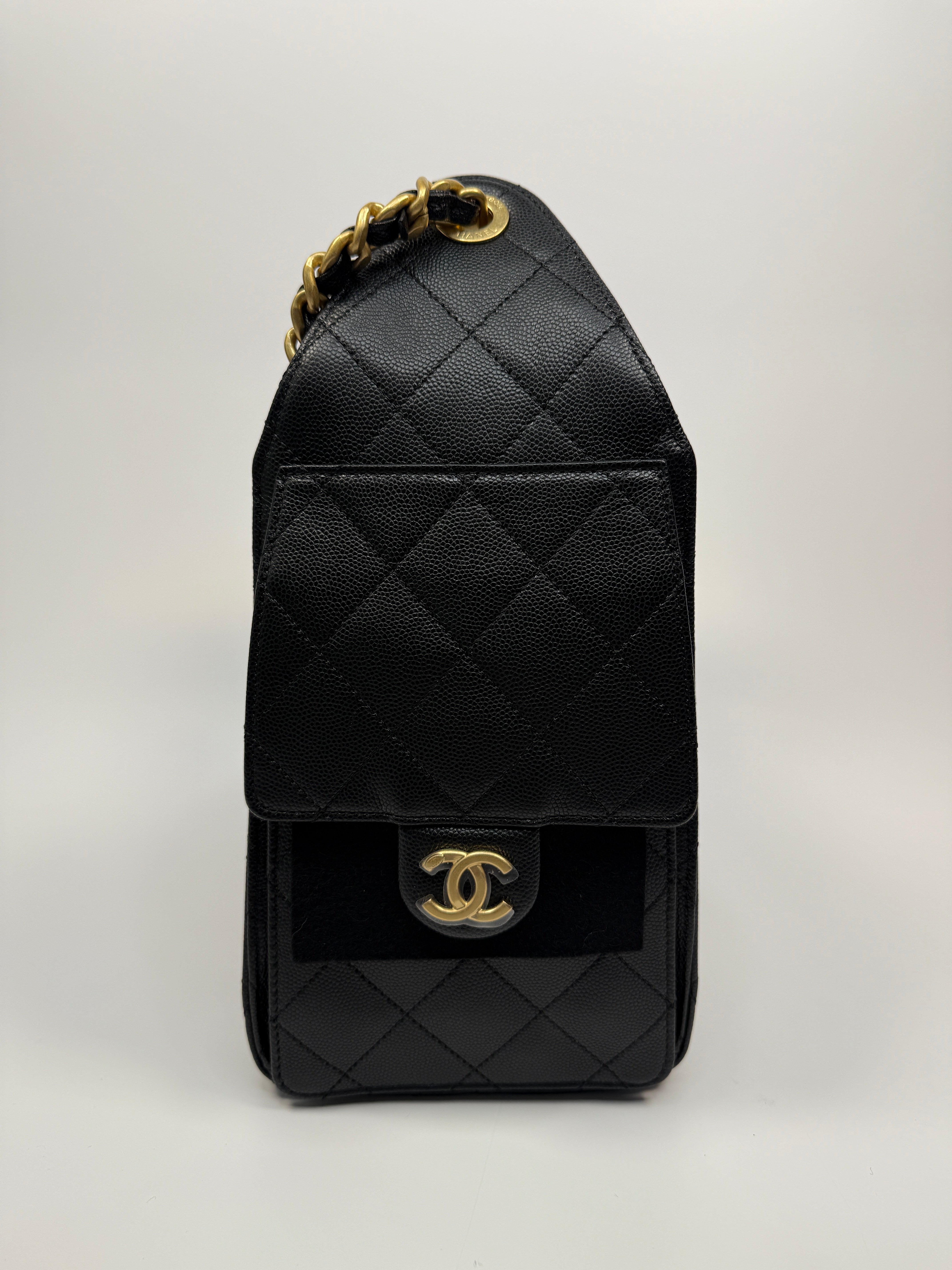 Chanel 25 Small In Black Caviar Leather With GHW