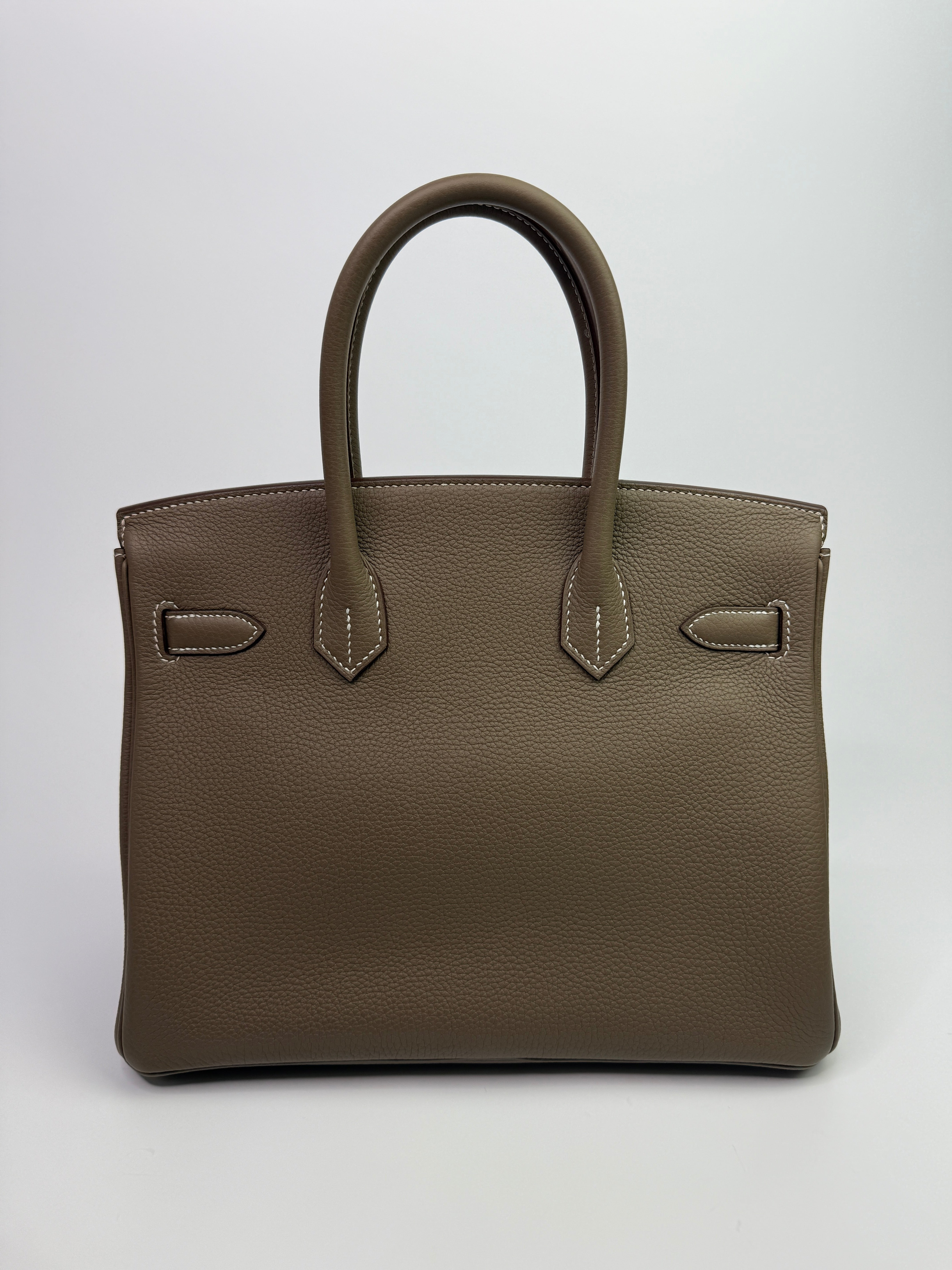 Authentic Pre Loved Hermès Birkin 30 Sellier In Etoupe Togo Leather Gold Hardware Excellent Condition