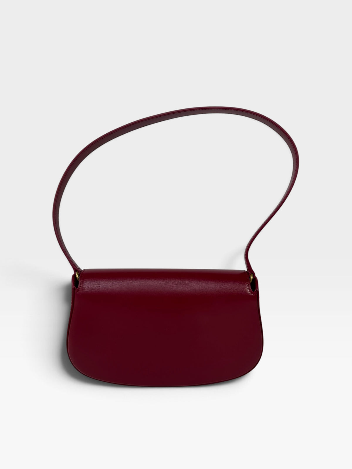 Saint Laurent Demi-Lune In Cherry Leather With Gold Hardware 100% authentic and preloved in excellent condition