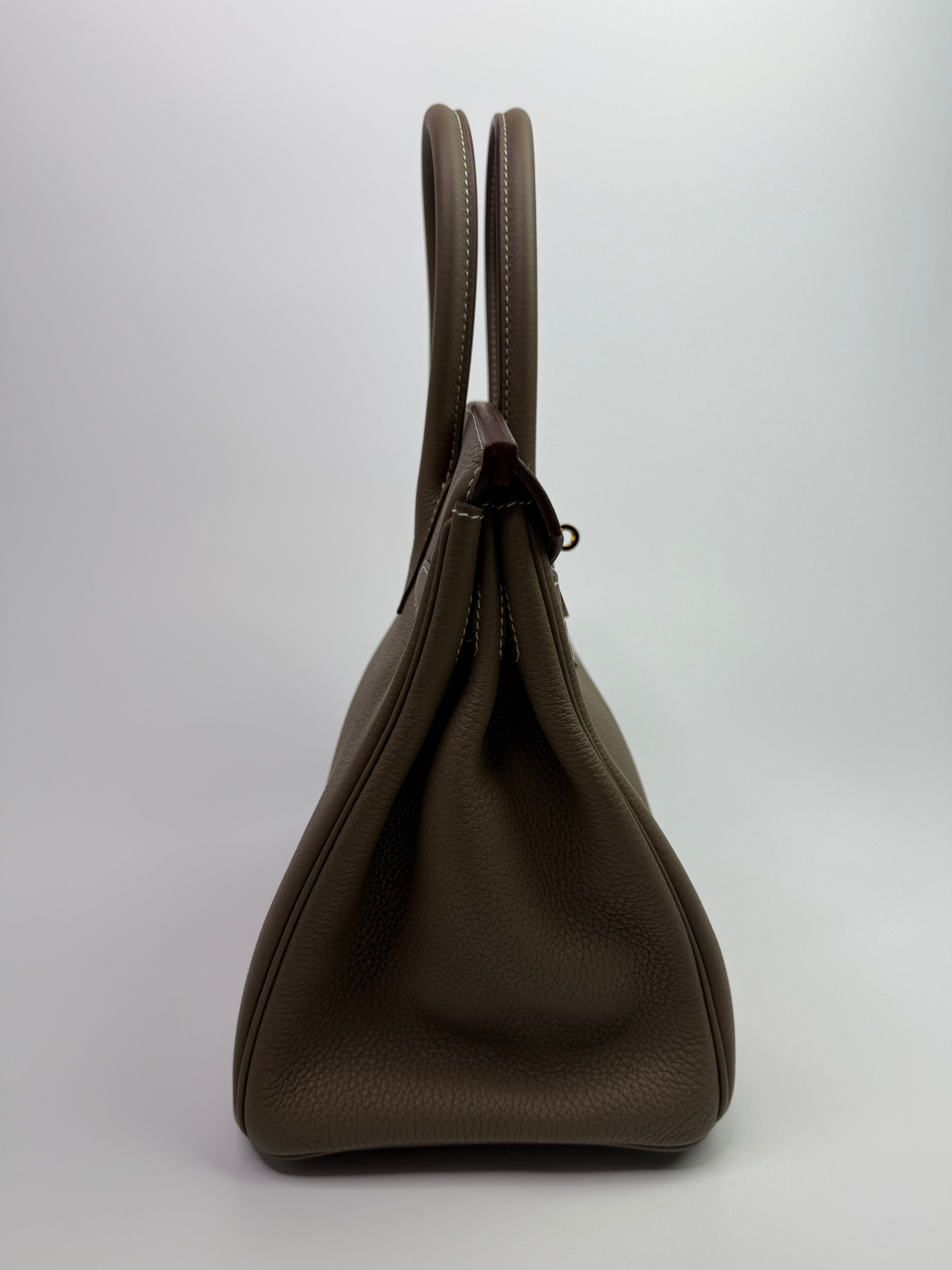 Authentic Pre Loved Hermès Birkin 30 Sellier In Etoupe Togo Leather Gold Hardware Excellent Condition