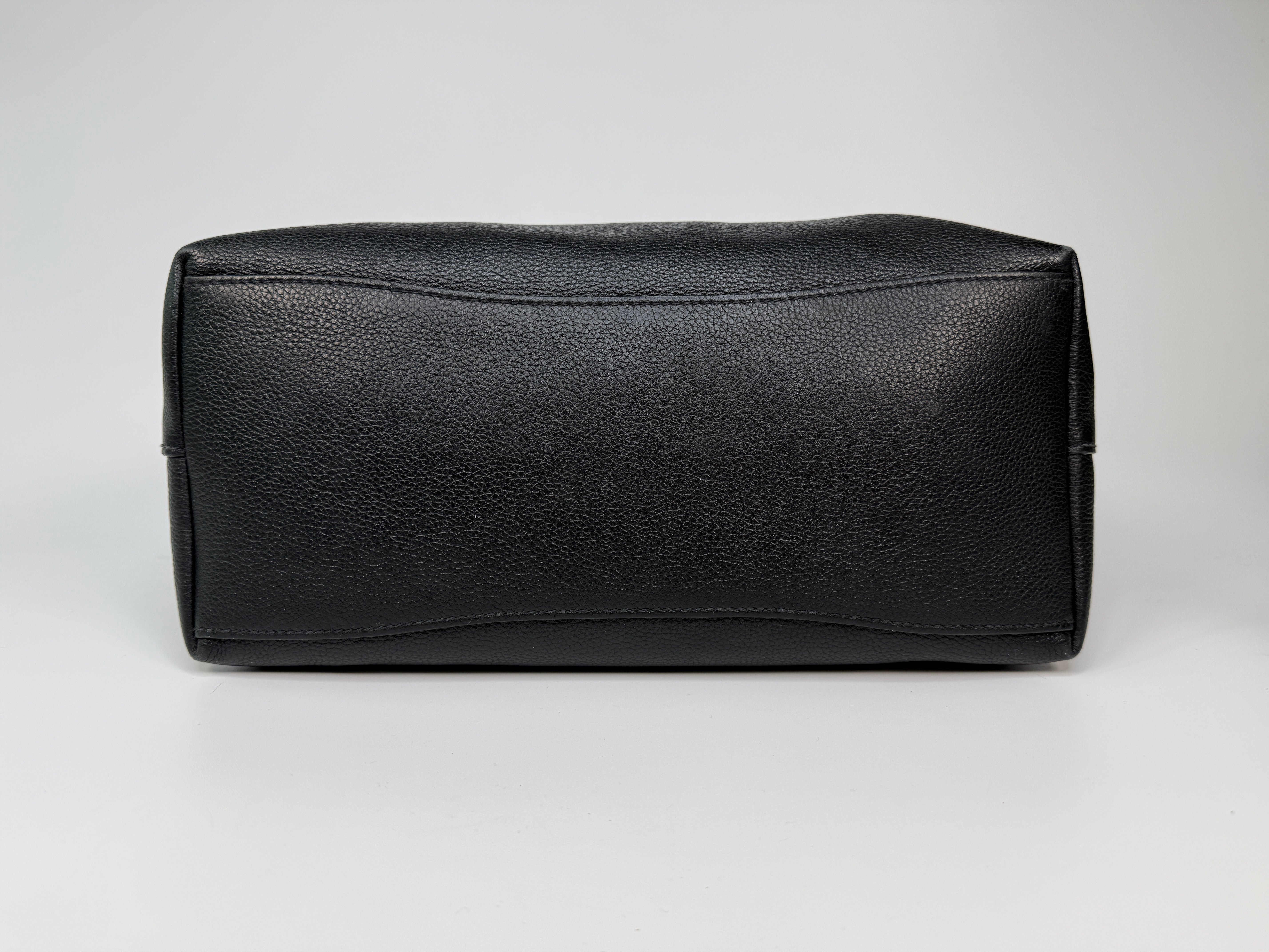 Prada Vitello Phenix Black Leather Logo Embossed Hobo Tote Bag