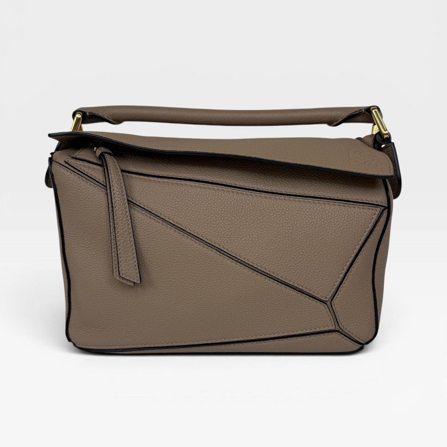 Loewe Small Puzzle bag In Taupe Calfskin Leather