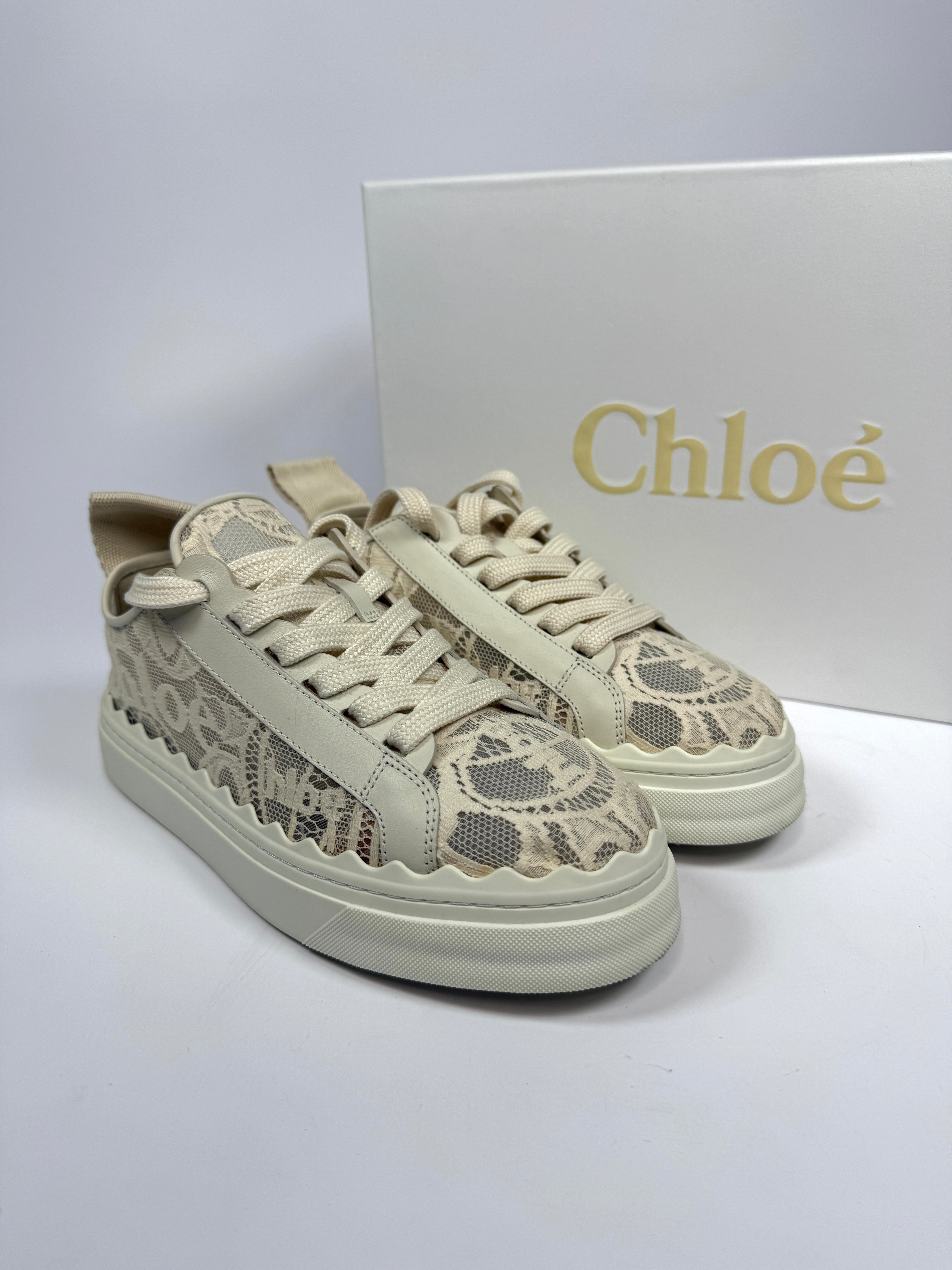Chloe Lauren Lace Sneakers (Size 38/UK5) Authentic and pre loved in very good condition.