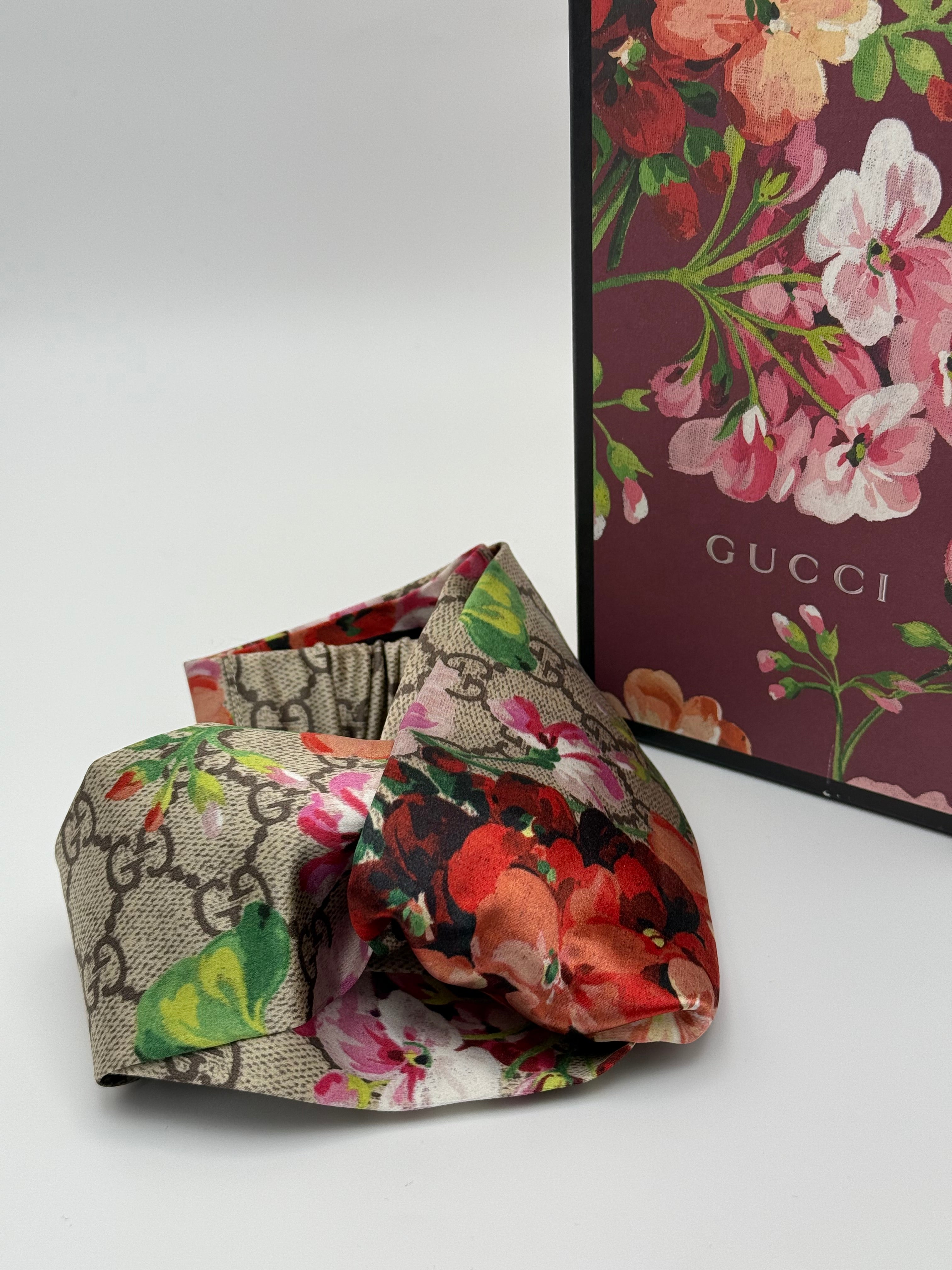 Gucci Blooms Print Silk Headband