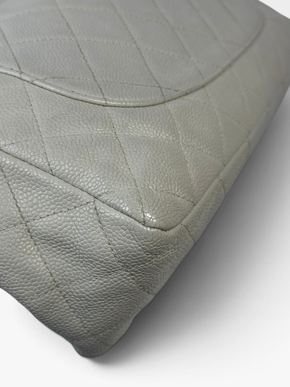 Chanel Reissue Single Flap In Ecru Caviar Leather With Silver Hardware
