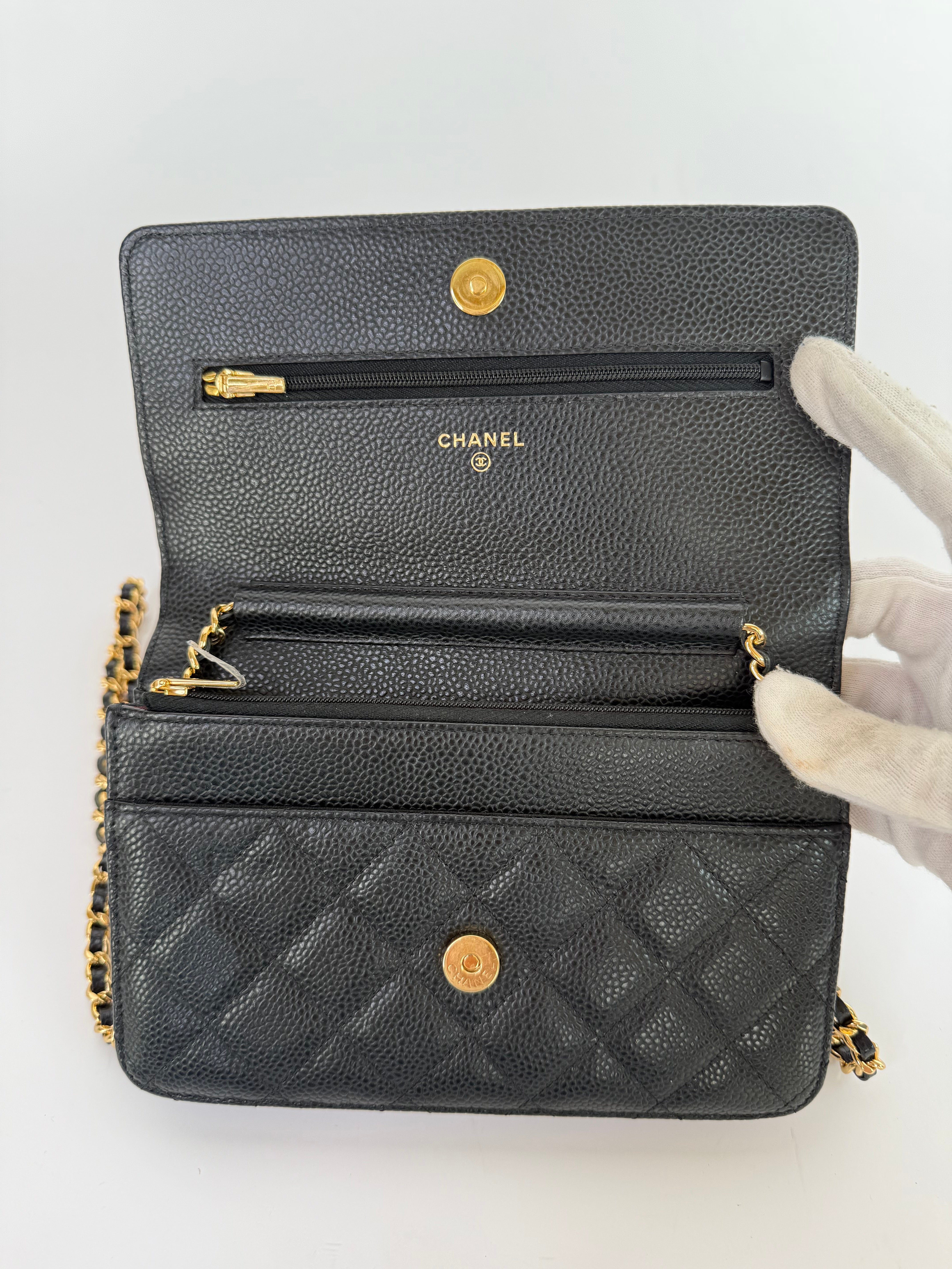 Chanel Wallet On Chain Black Caviar Leather With GHW