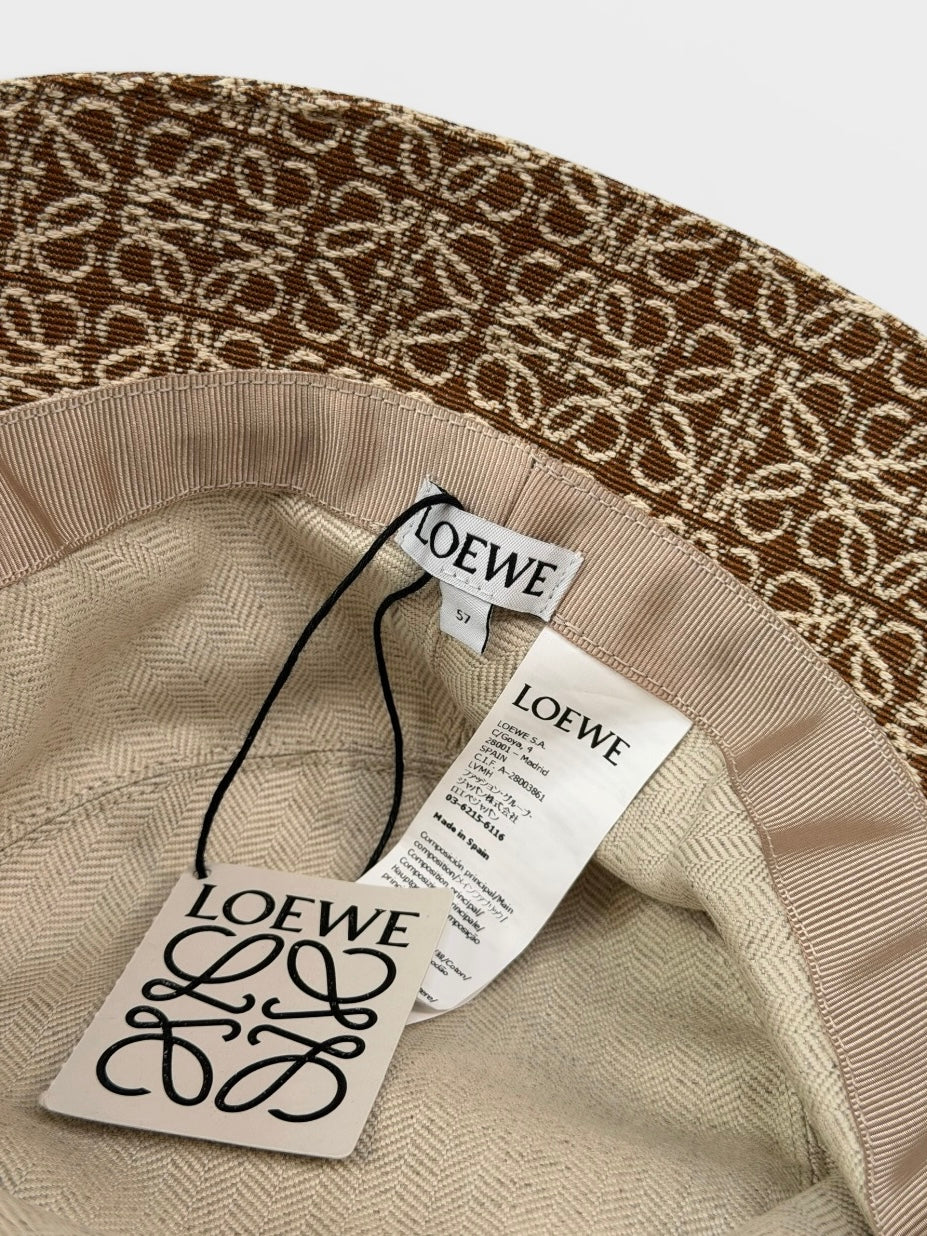 Loewe Anagram Bucket Hat In Tan. 100% authentic and preloved in excellent condition
