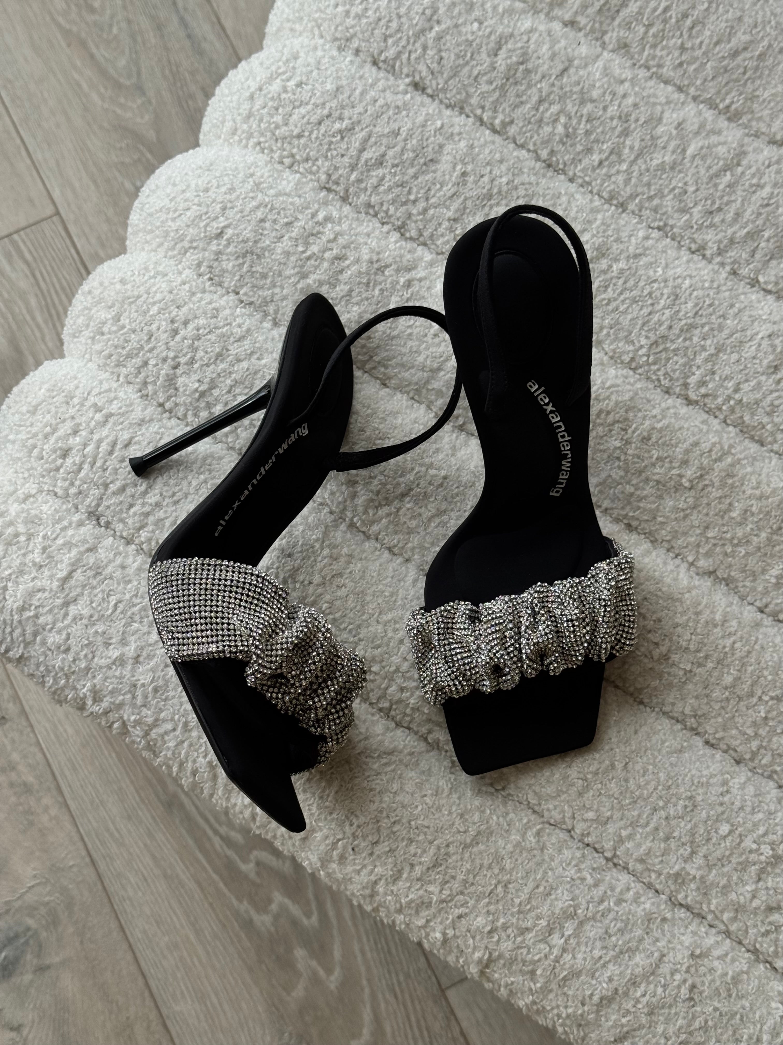 Alexander Wang Julia Scrunch Crystal Heels (Size 39.5/UK5.5)