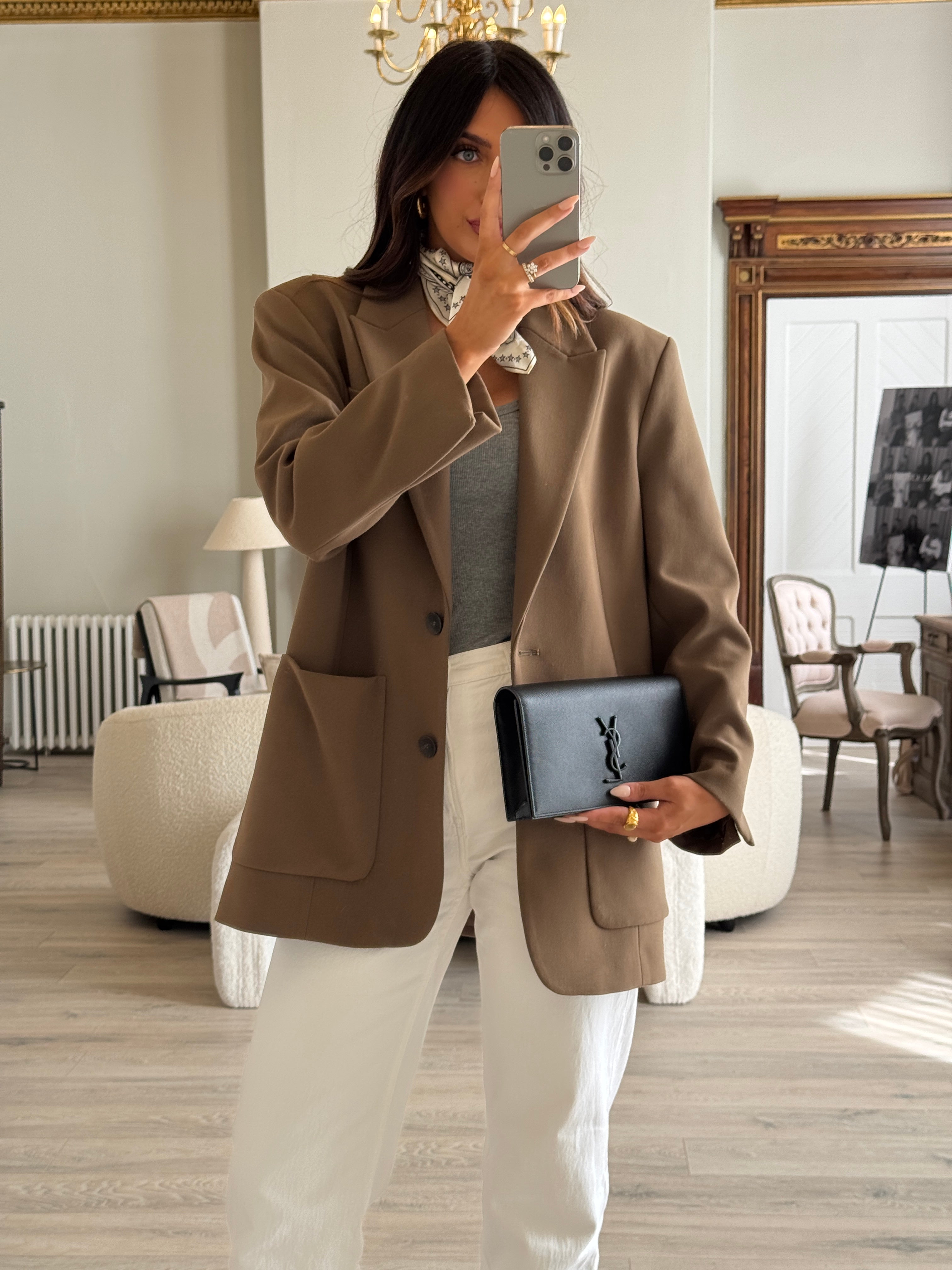 Saint Laurent Belle De Jour Clutch In Black Leather