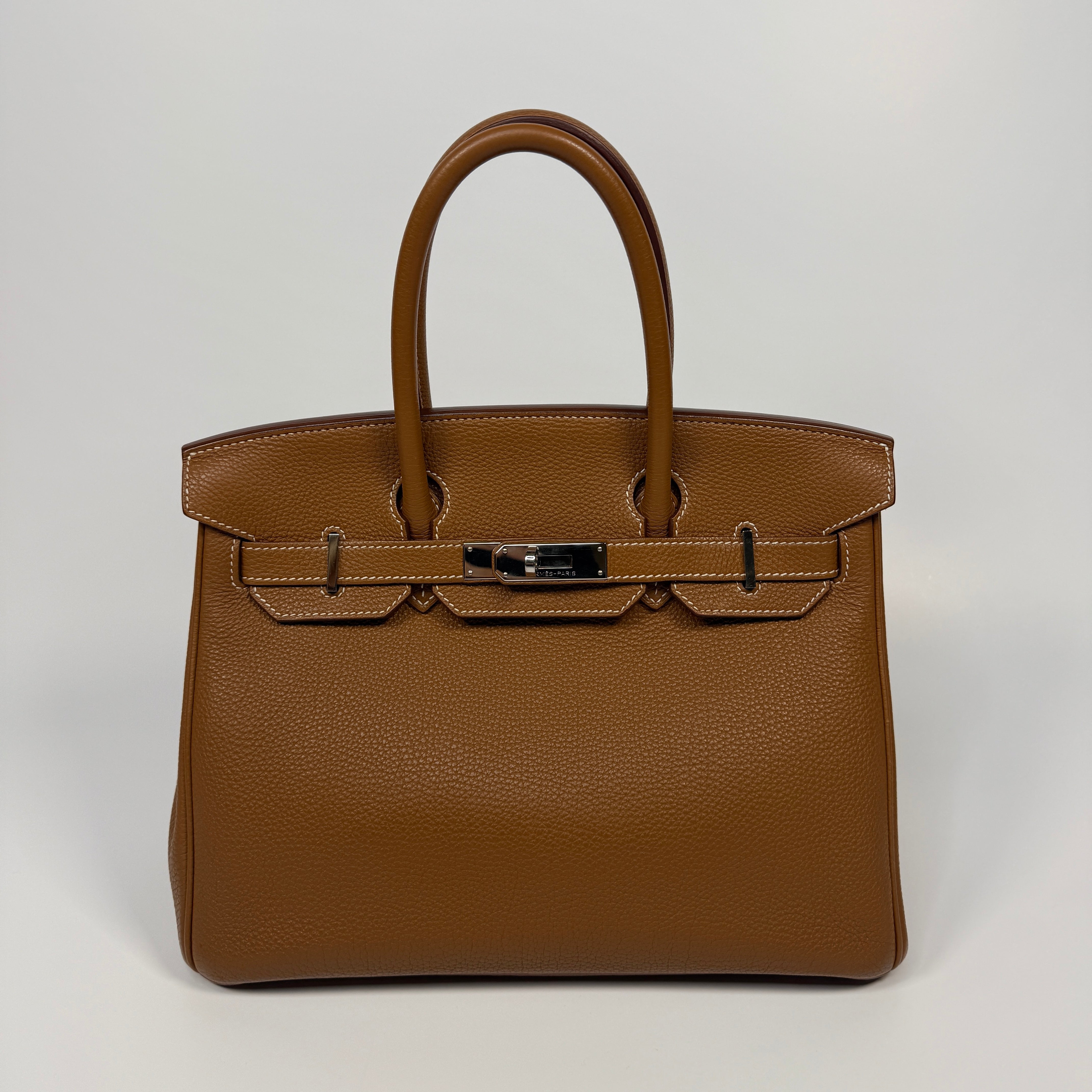 Hermès Birkin 30 In Gold Togo Leather With Palladium Hardware. Authentic and preloved in excellent condition