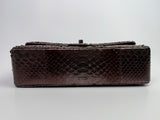 Chanel Medium Double Flap Bag In Brown Python With SHW