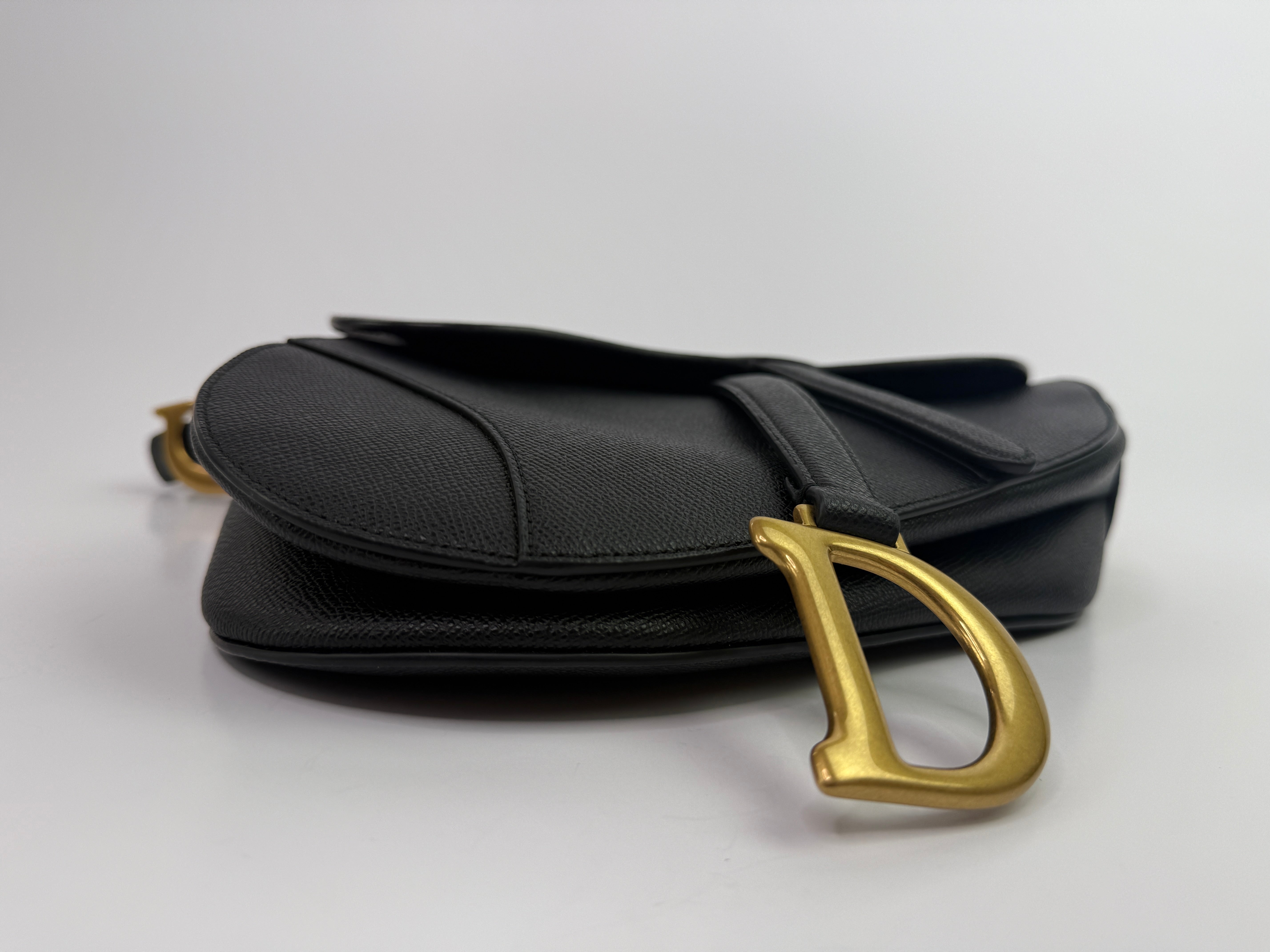 Christian Dior Saddle Bag In Calfskin Leather With Strap