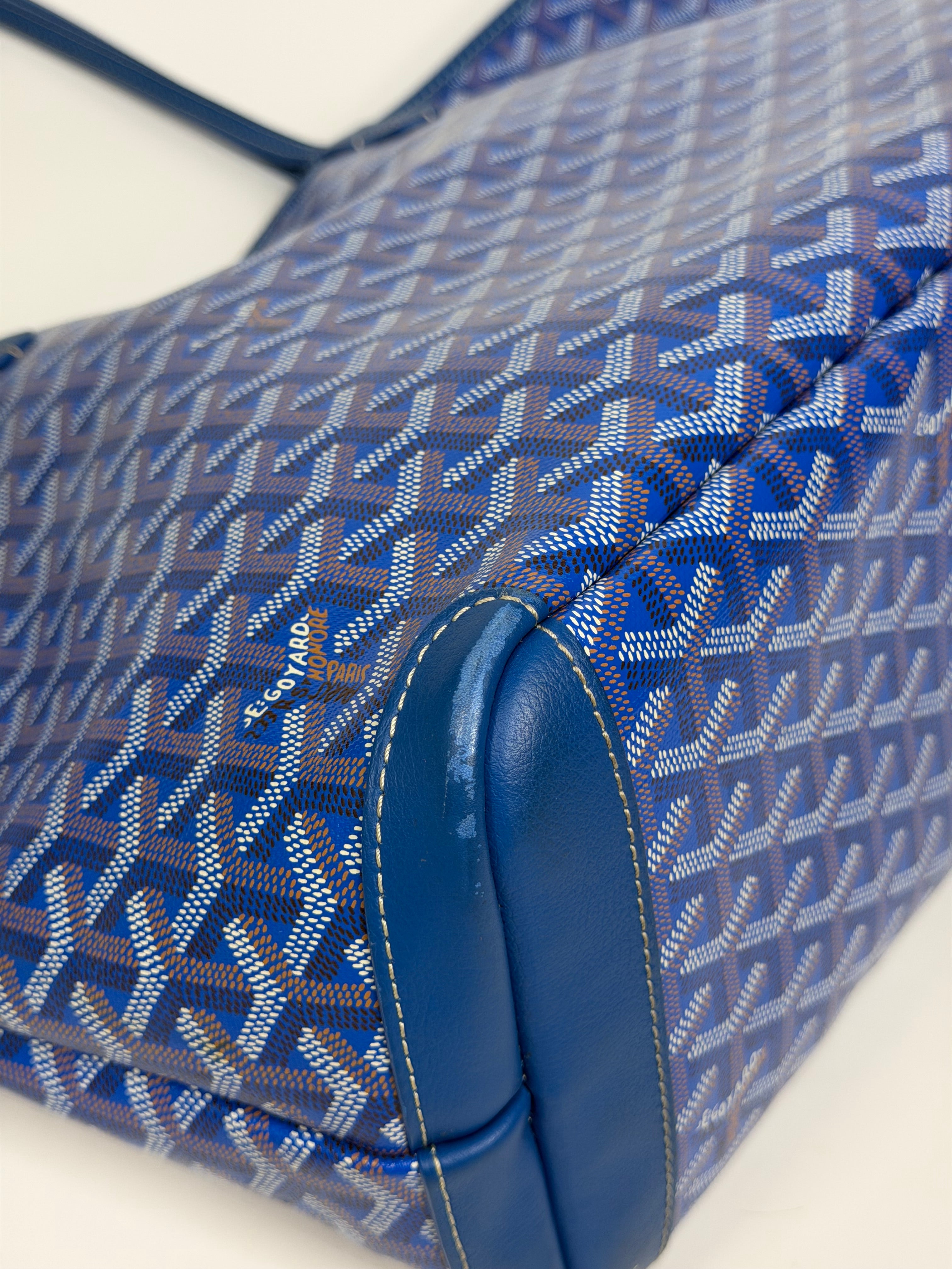 Goyard Artois MM Bag Blue Monogram. Authentic and preloved in very good condition