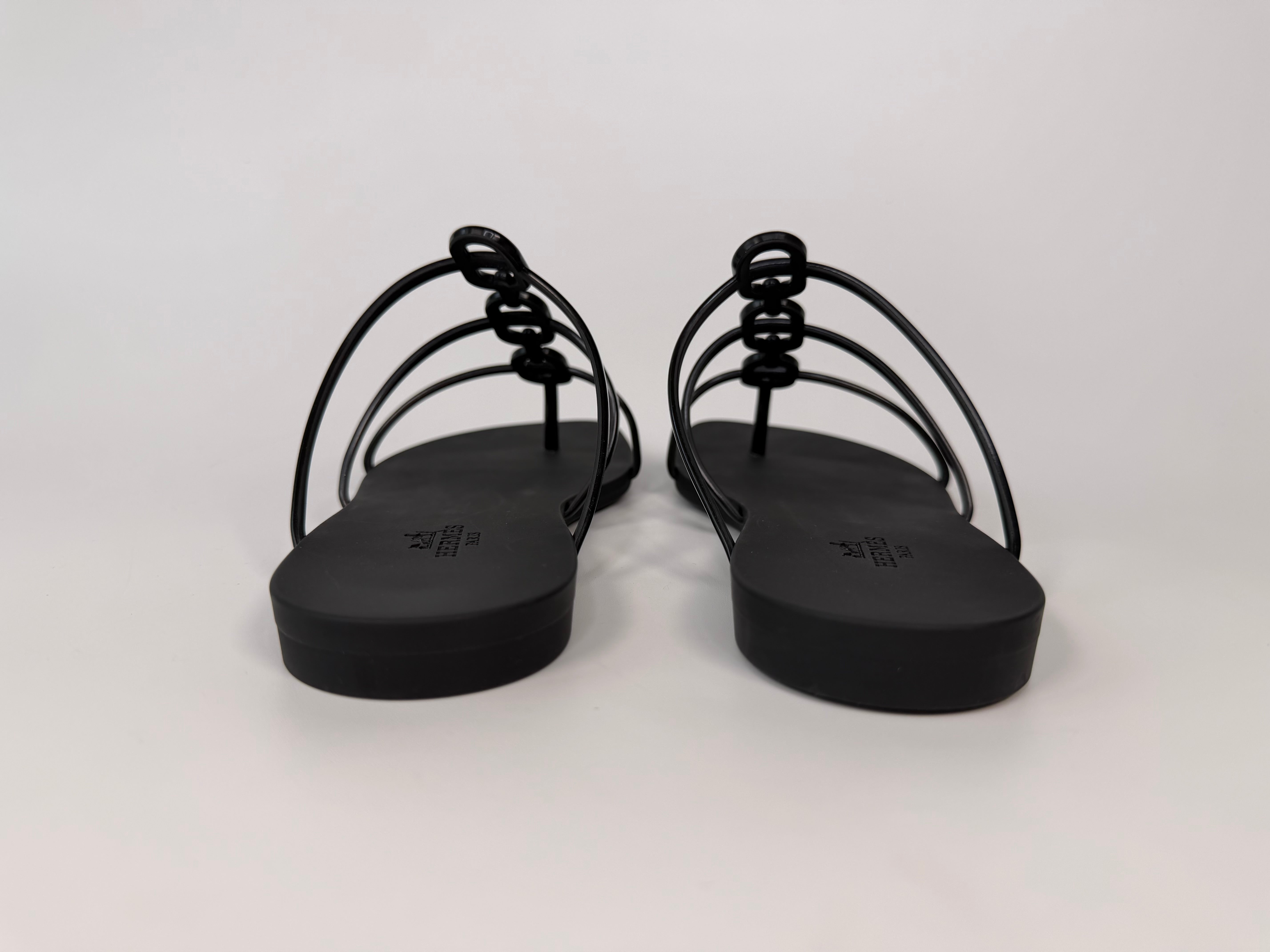 Hermès Mykonos Sandals In Black Size 37/UK4