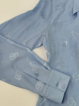 Dolce & Gabbanna Silk jacquard Shirt with all-over DG Logo (Size 46/UK14)