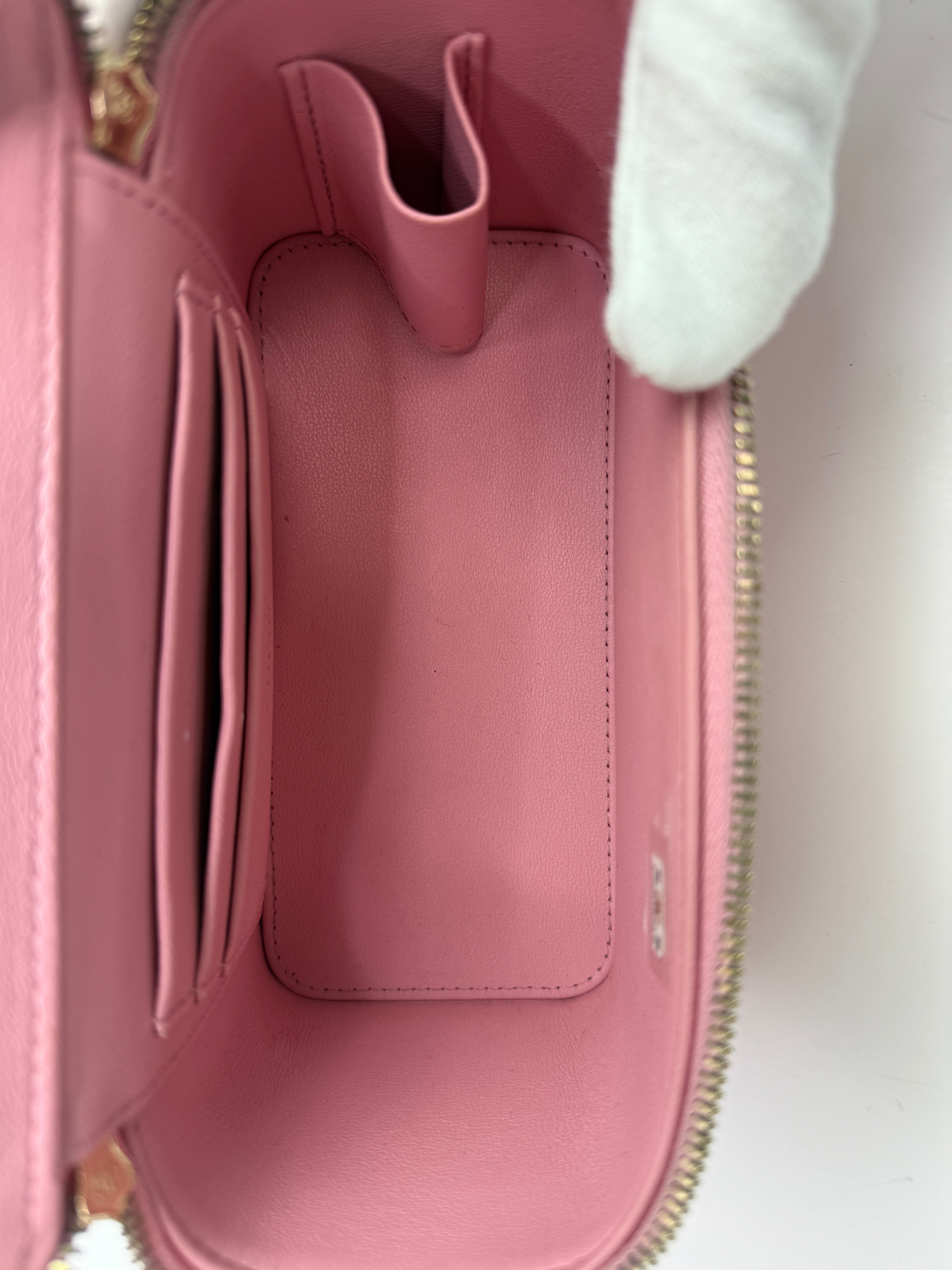 Chanel Vanity Rectangular with Top Handle Pink Lambskin GHW