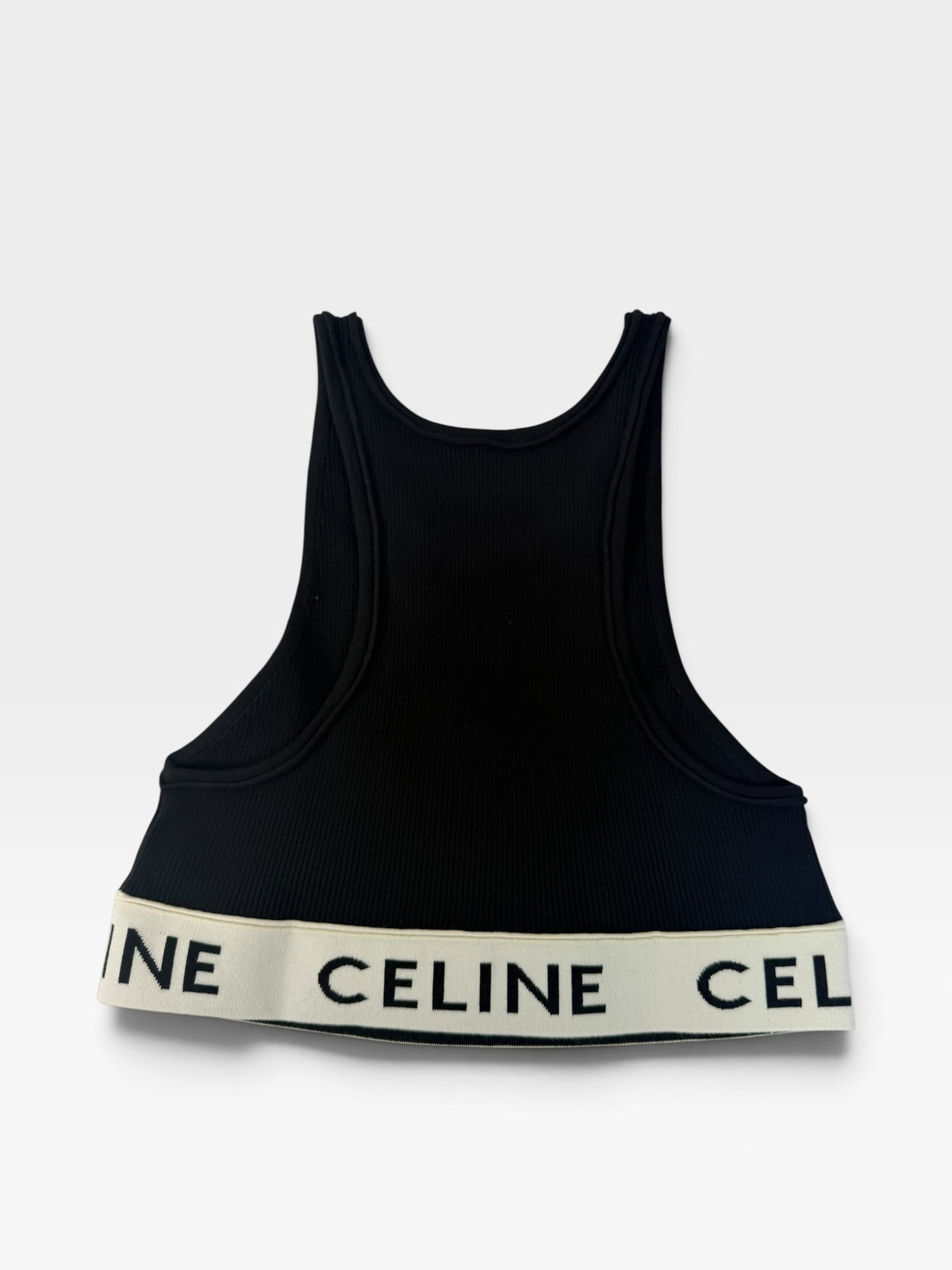 Celine Logo Crop Top (Size S/ UK 8). 100% authentic and preloved in excellent condition