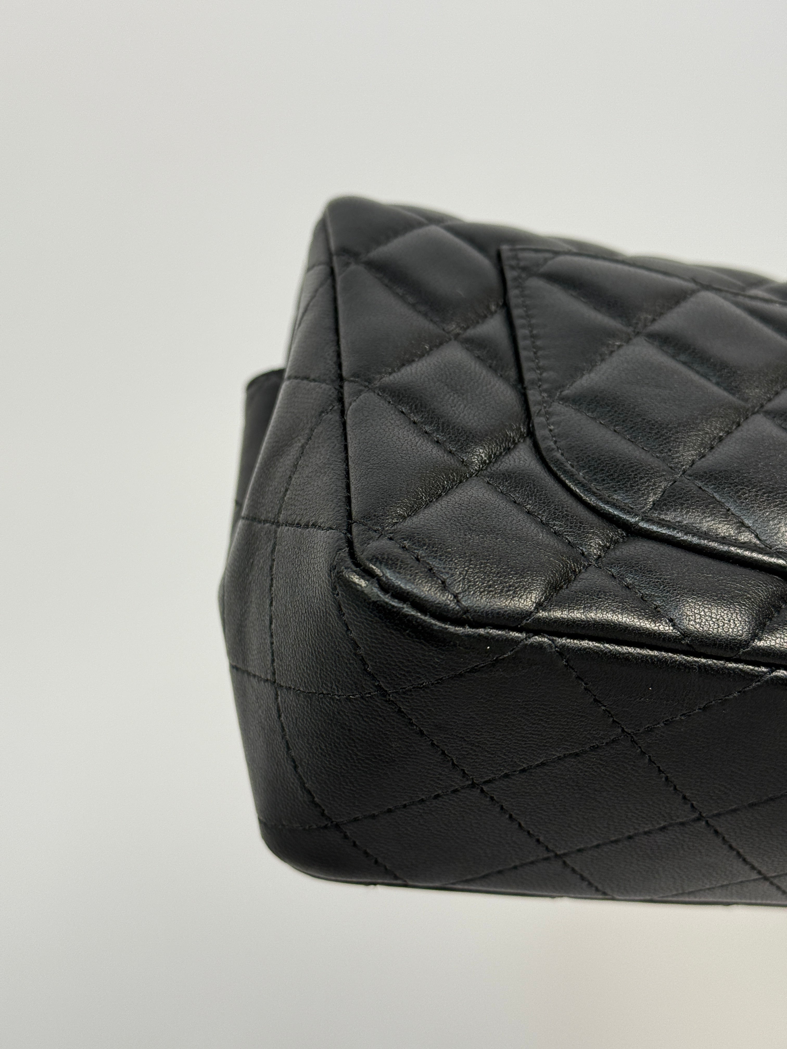 Chanel Mini Rectangle In Black Lambskin Silver hardware, authentic and preloved in very good condition