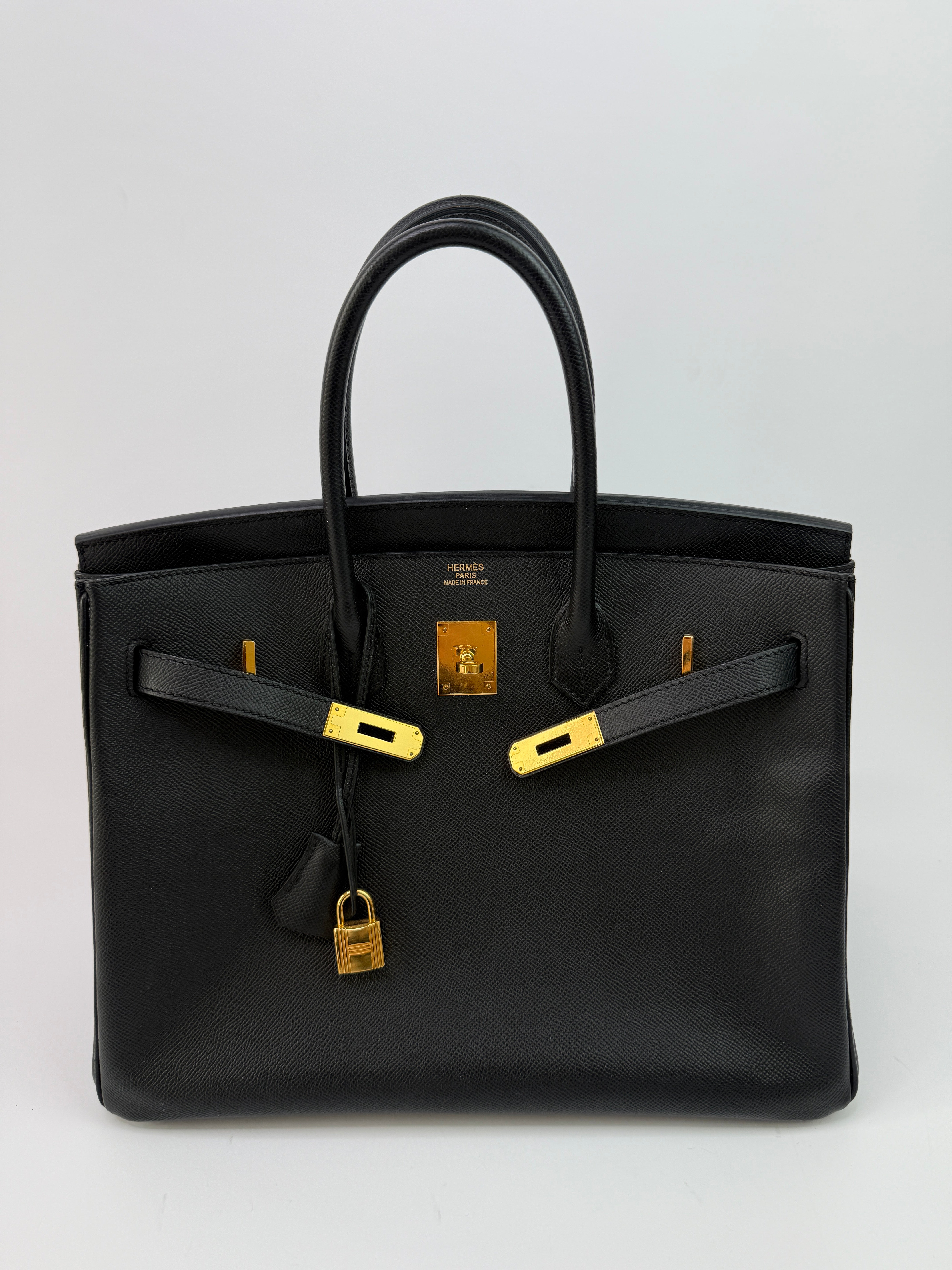 Authentic Pre Loved Hermès Birkin 35 Black Epsom Leather Gold Hardware Excellent Condition