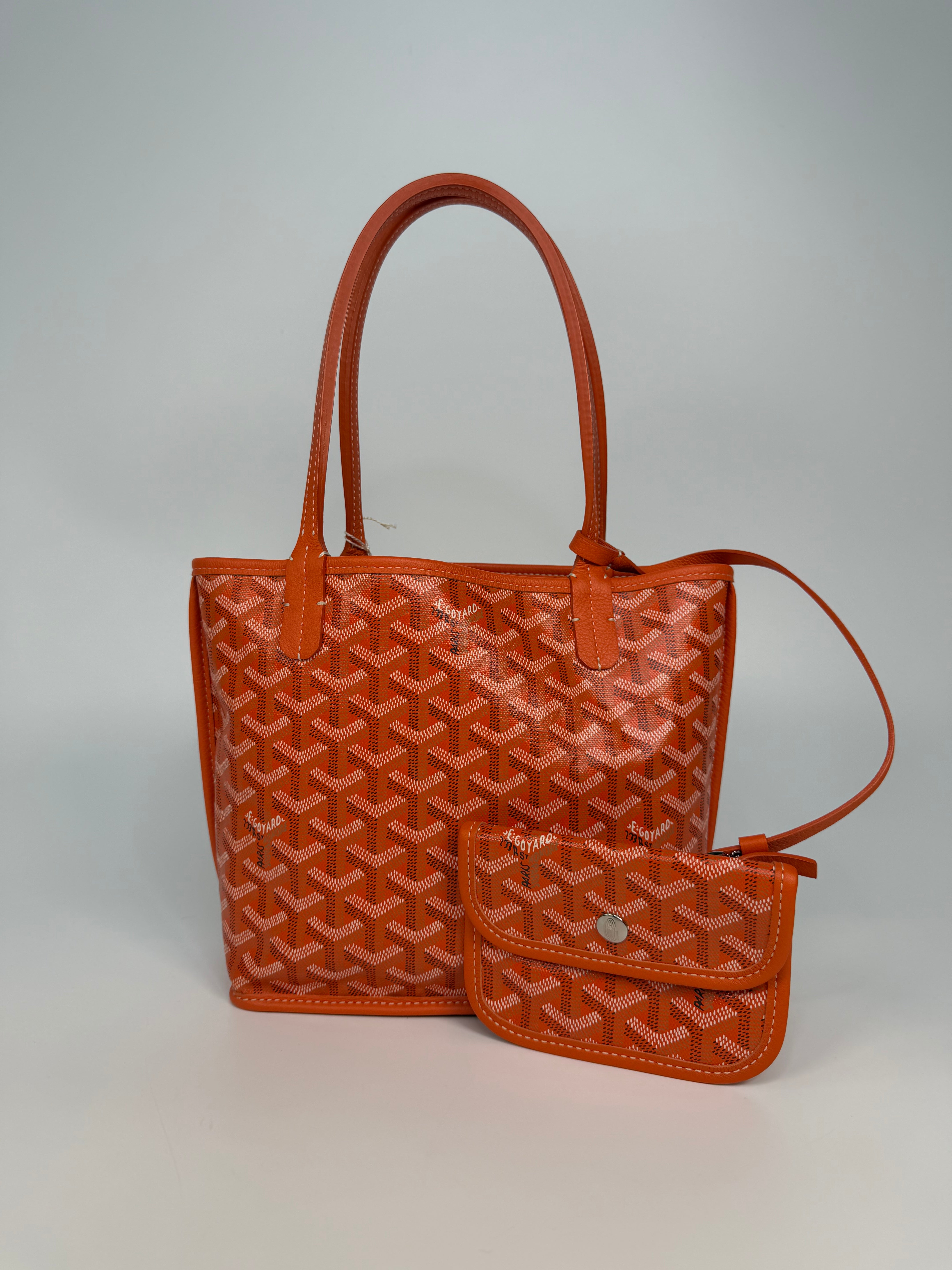 Goyard Mini Anjou Orange Leather, excellent condition pre loved condition. Verified by Luxe Cheshire. Insured next day delivery