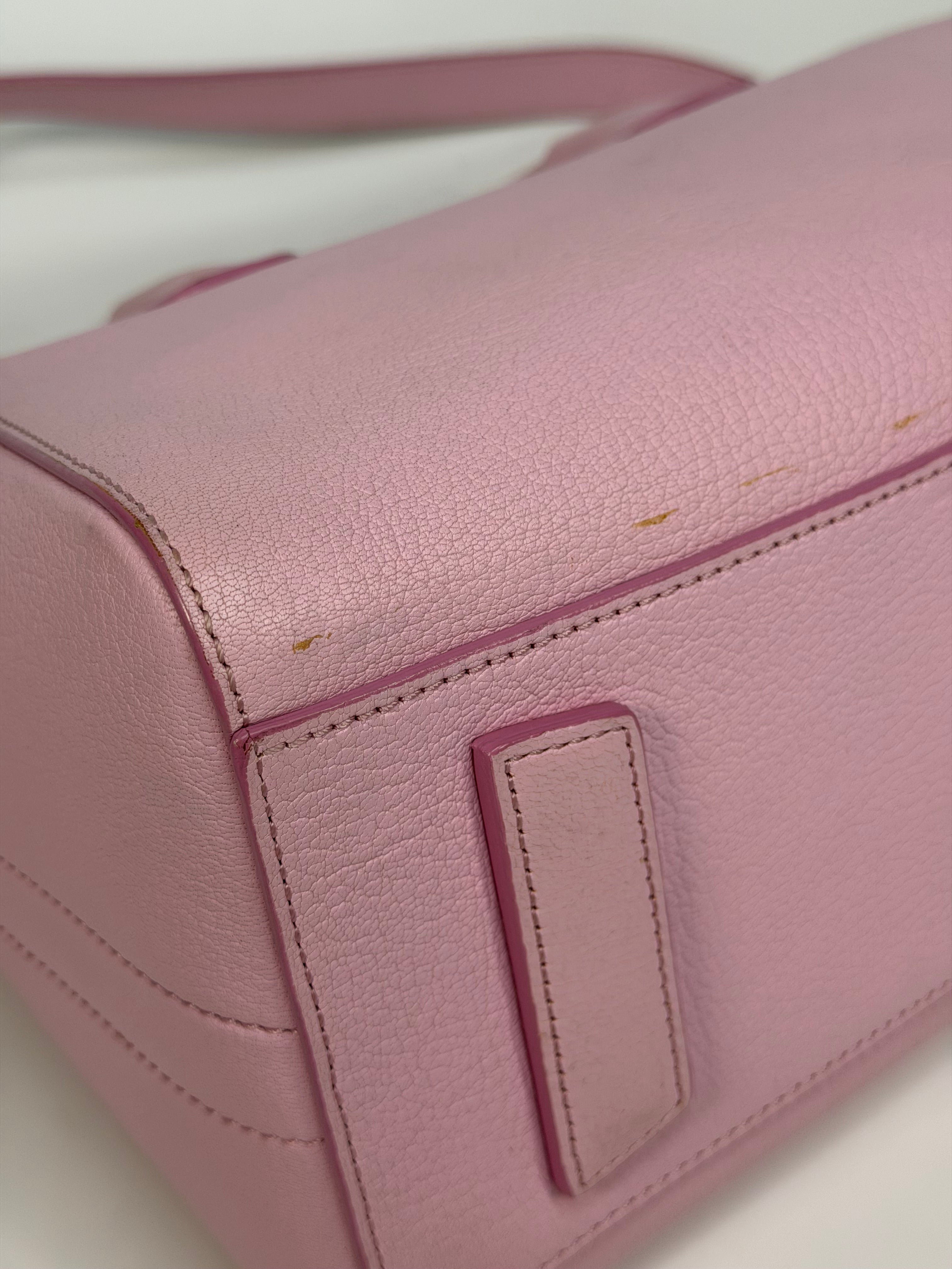 Givenchy Antigona In Pink Goatskin Leather With Silver Hardware. Authentic and preloved in very good condition.