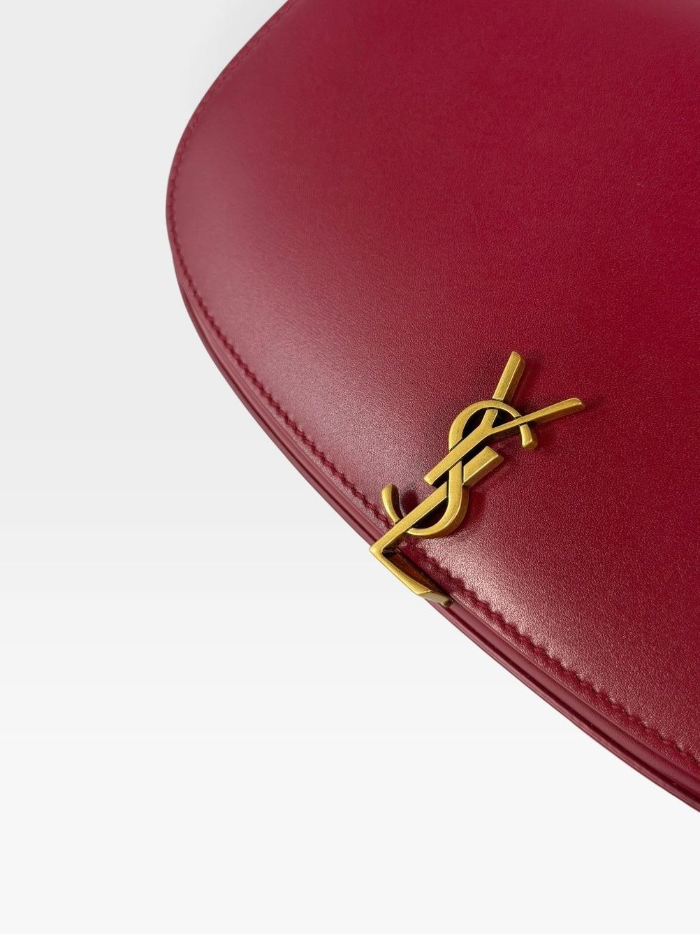 Saint Laurent Demi-Lune In Cherry Leather With Gold Hardware 100% authentic and preloved in excellent condition