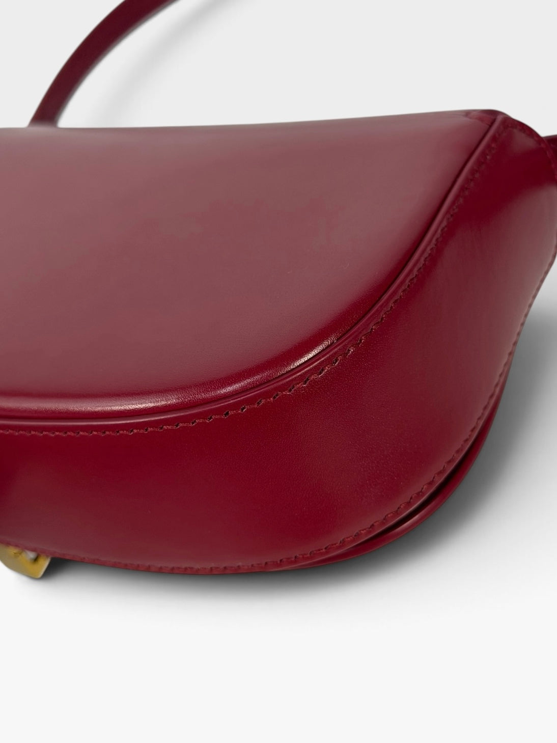 Saint Laurent Demi-Lune In Cherry Leather With Gold Hardware 100% authentic and preloved in excellent condition
