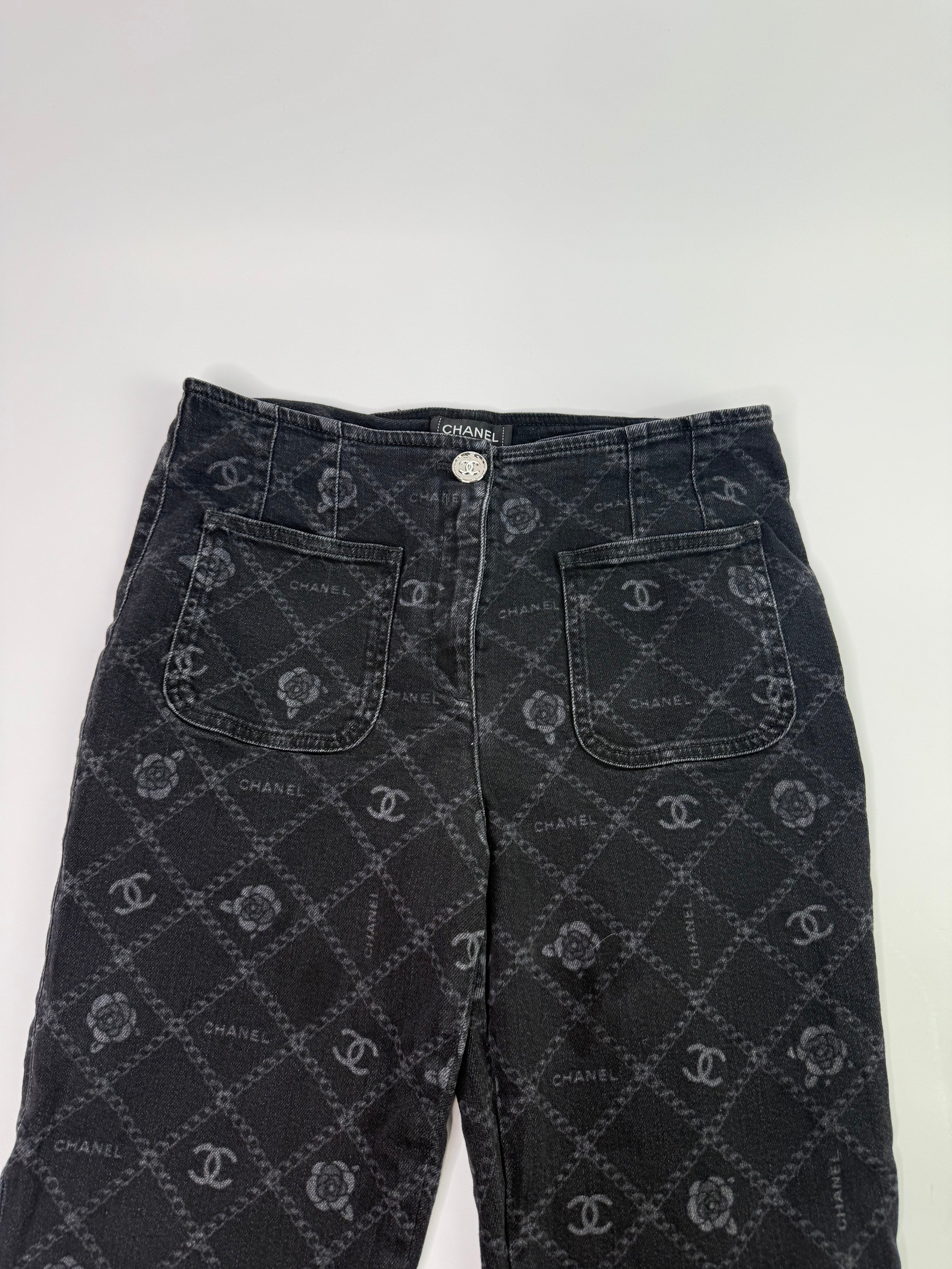 Chanel 23 Metiers D’Art Camellia & CC Logo Jeans