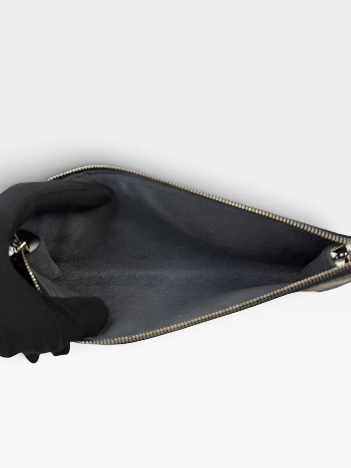 Louis Vuitton Pochette In Black Epi Leather With Silver Hardware. 100% authentic and preloved in excellent condition