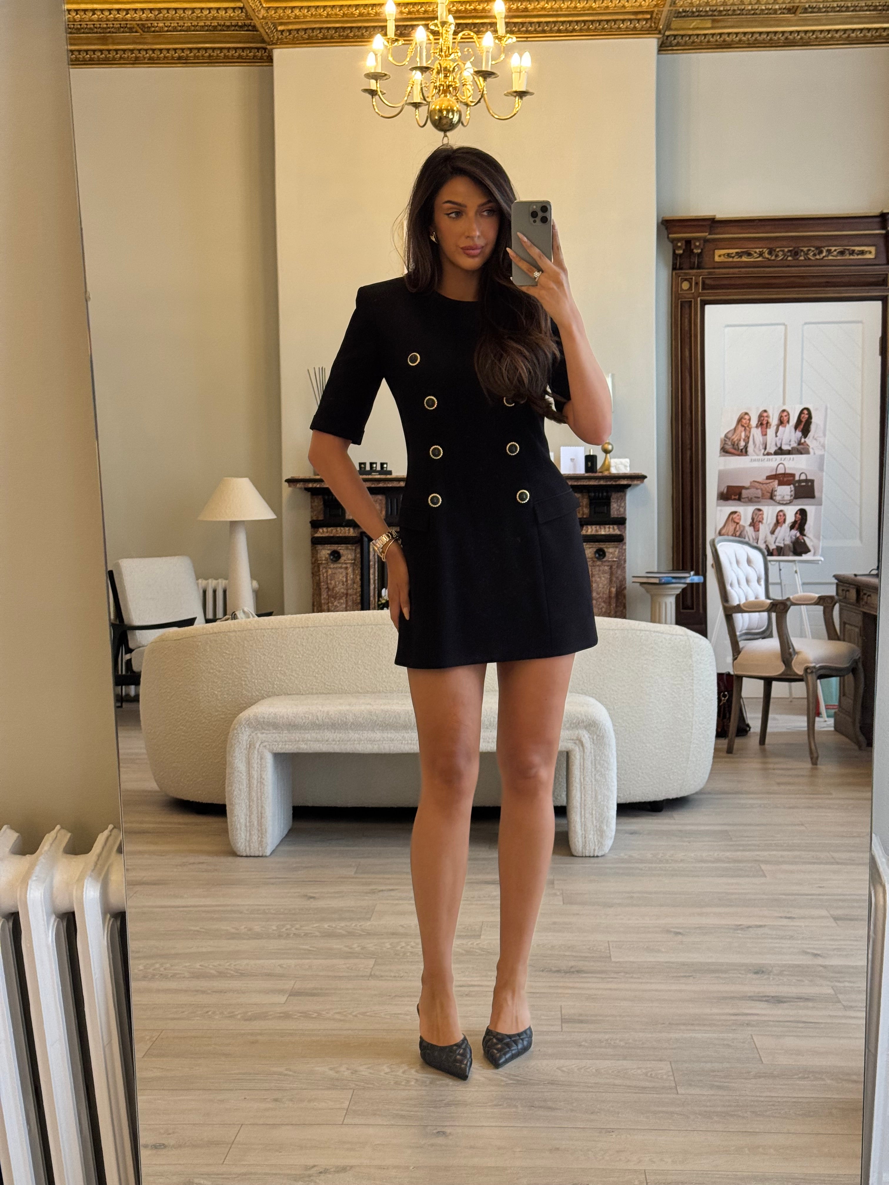 Balmain Crêpe Mini Dress (Size UK14)