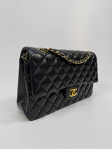 Chanel Medium Classic Double Flap Black Lambskin With GHW