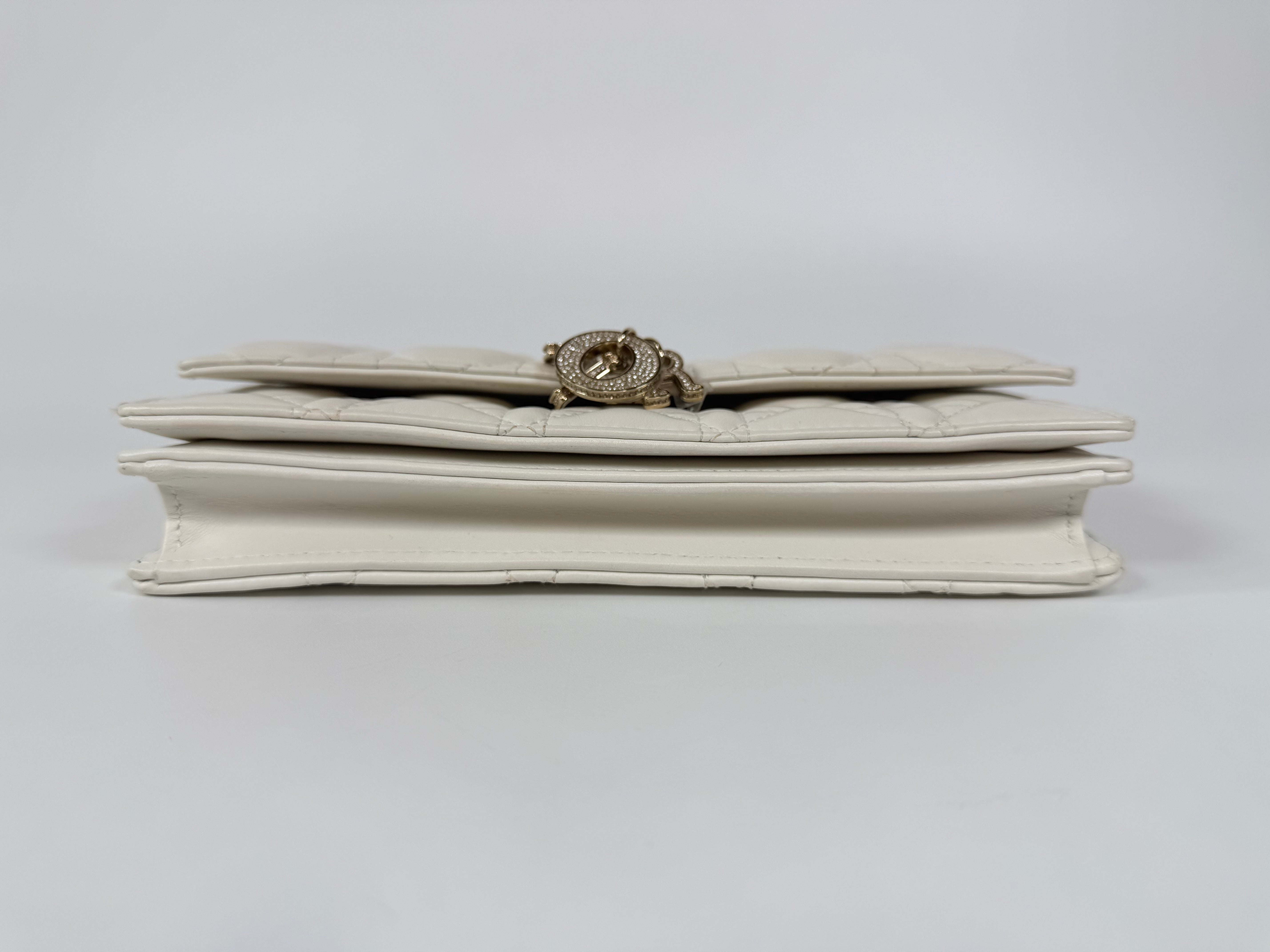 Christian Dior My Dior Top Handle In Latte Cannage Lambskin With Pale Gold Hardware 100% authentic and preloved in excellent condition