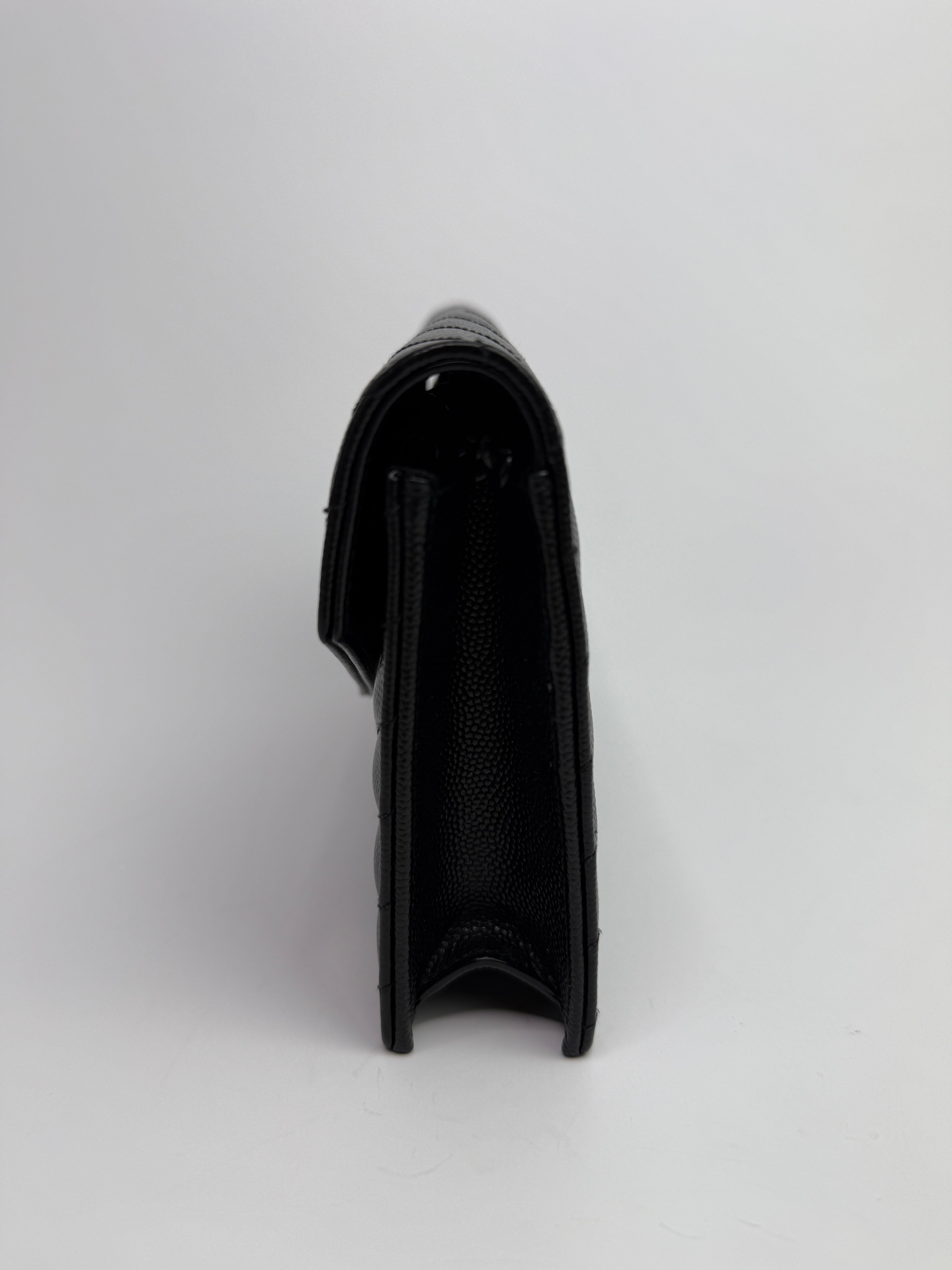 Saint Laurent Cassandre Matelassé Textured- Leather Wallet On Chain