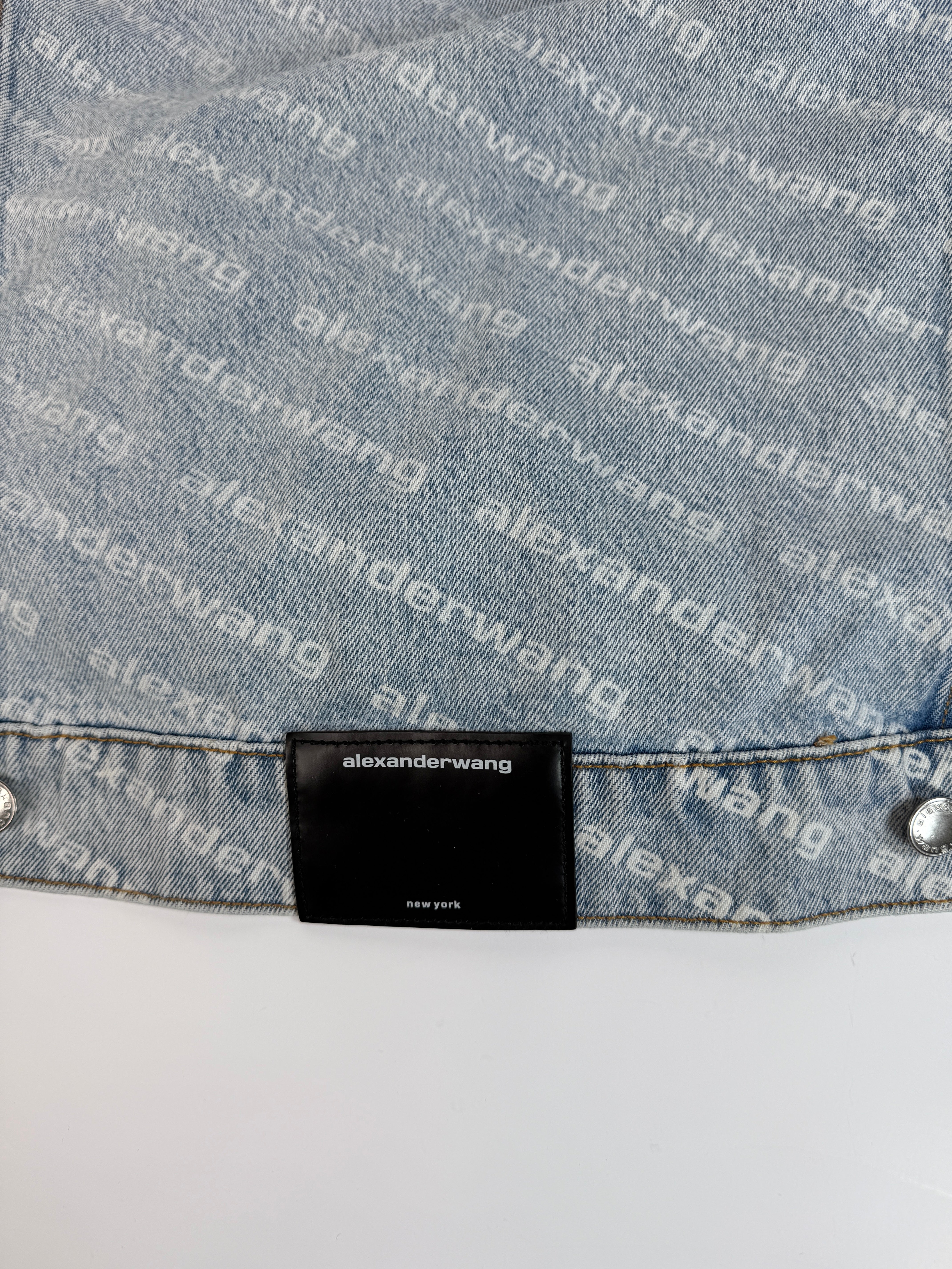Alexander Wang Blue Falling Back Logo Denim Jacket (M/UK10)