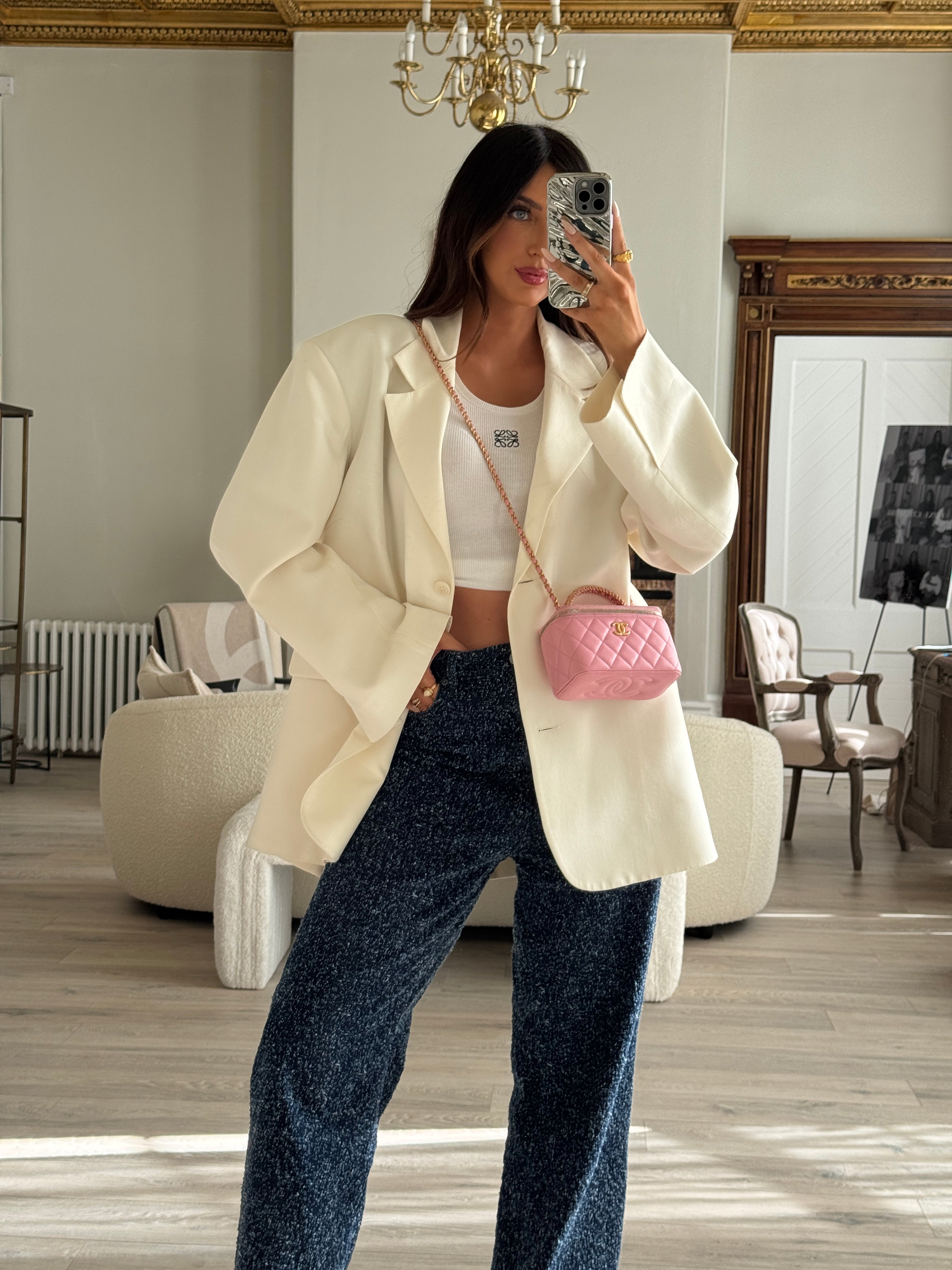 Chanel Vanity Rectangular with Top Handle Pink Lambskin GHW