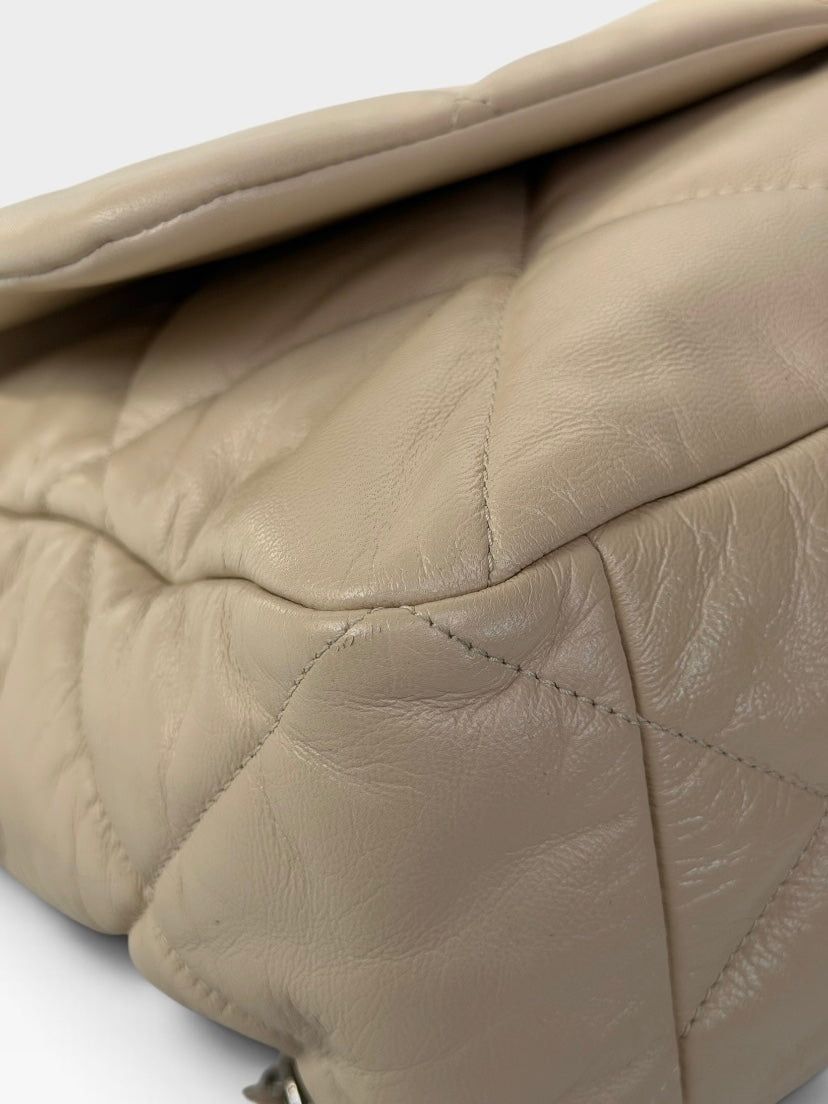 Chanel 19 Maxi In Cream Lambskin Leather With Mixed Hardware. 100% authentic and preloved in excellent condition