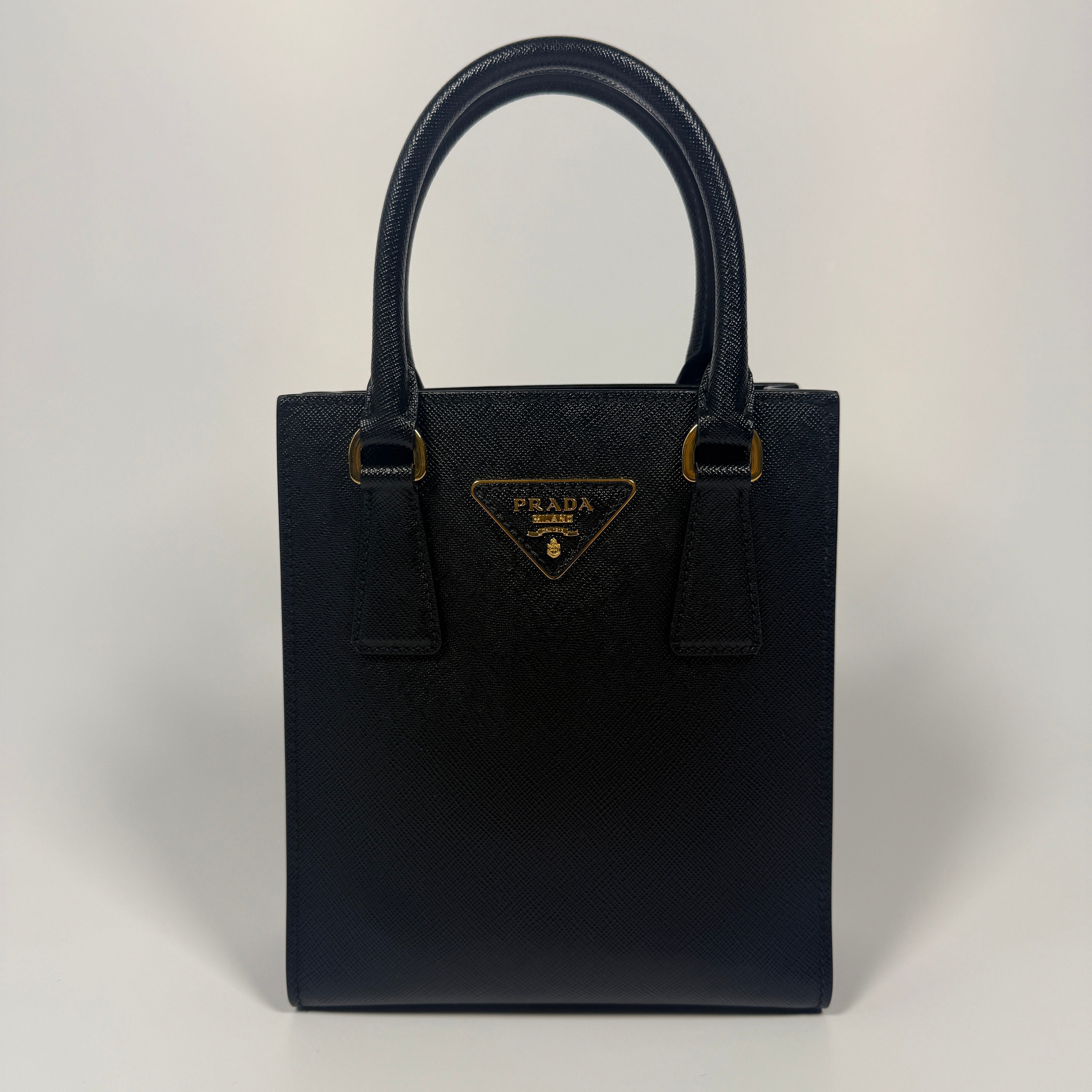 Prada Mini Tote In Black Saffiano Leather