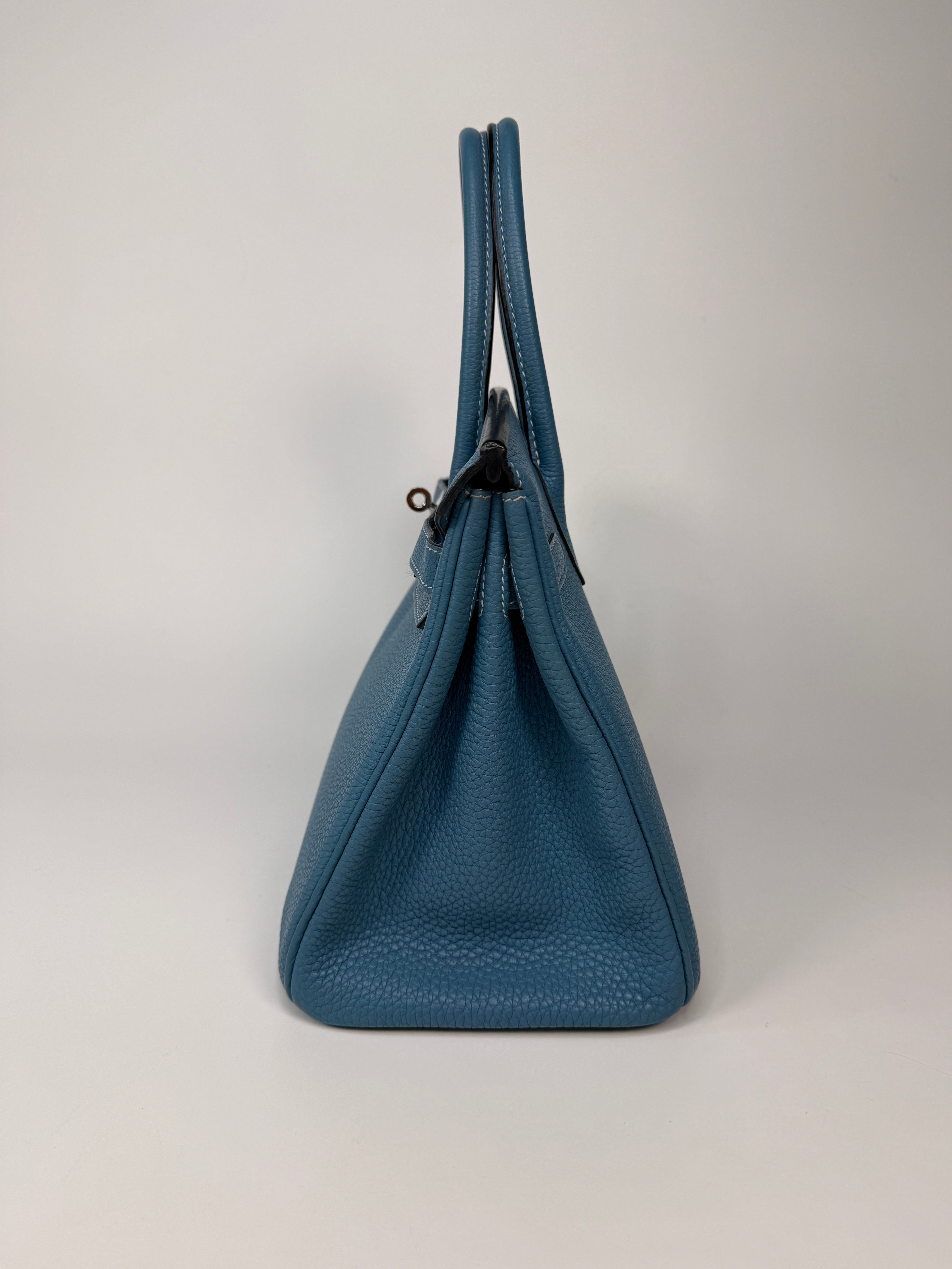 Hermès Birkin 30 In Blue Jean Togo Leather With Palladium Hardware