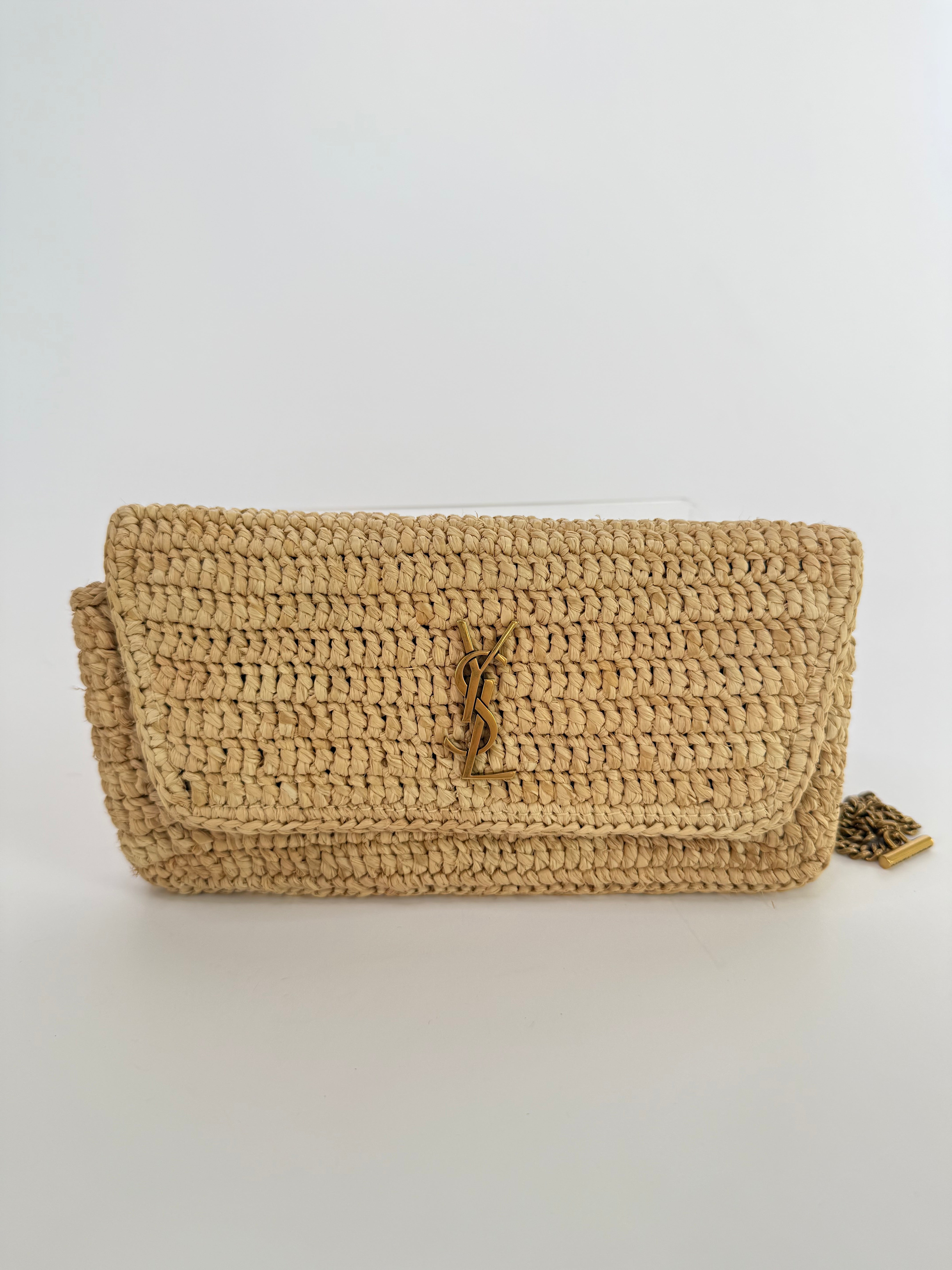 Saint Laurent ICare Raffia Maxi Bag