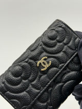Chanel Classic Black Caviar Camelia Coin Wallet