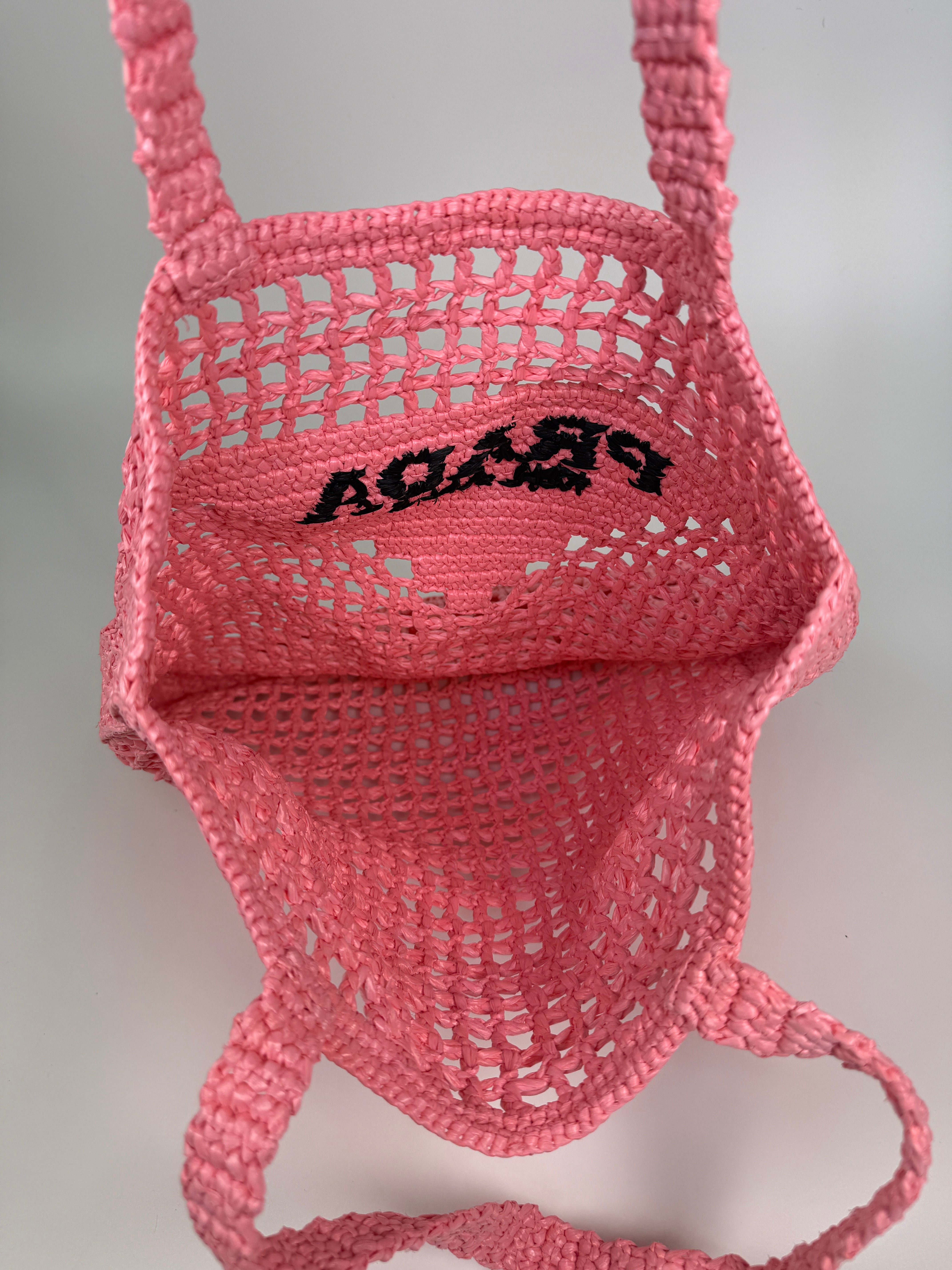 Prada Crotchet Tote In Petal Pink Excellent Condition