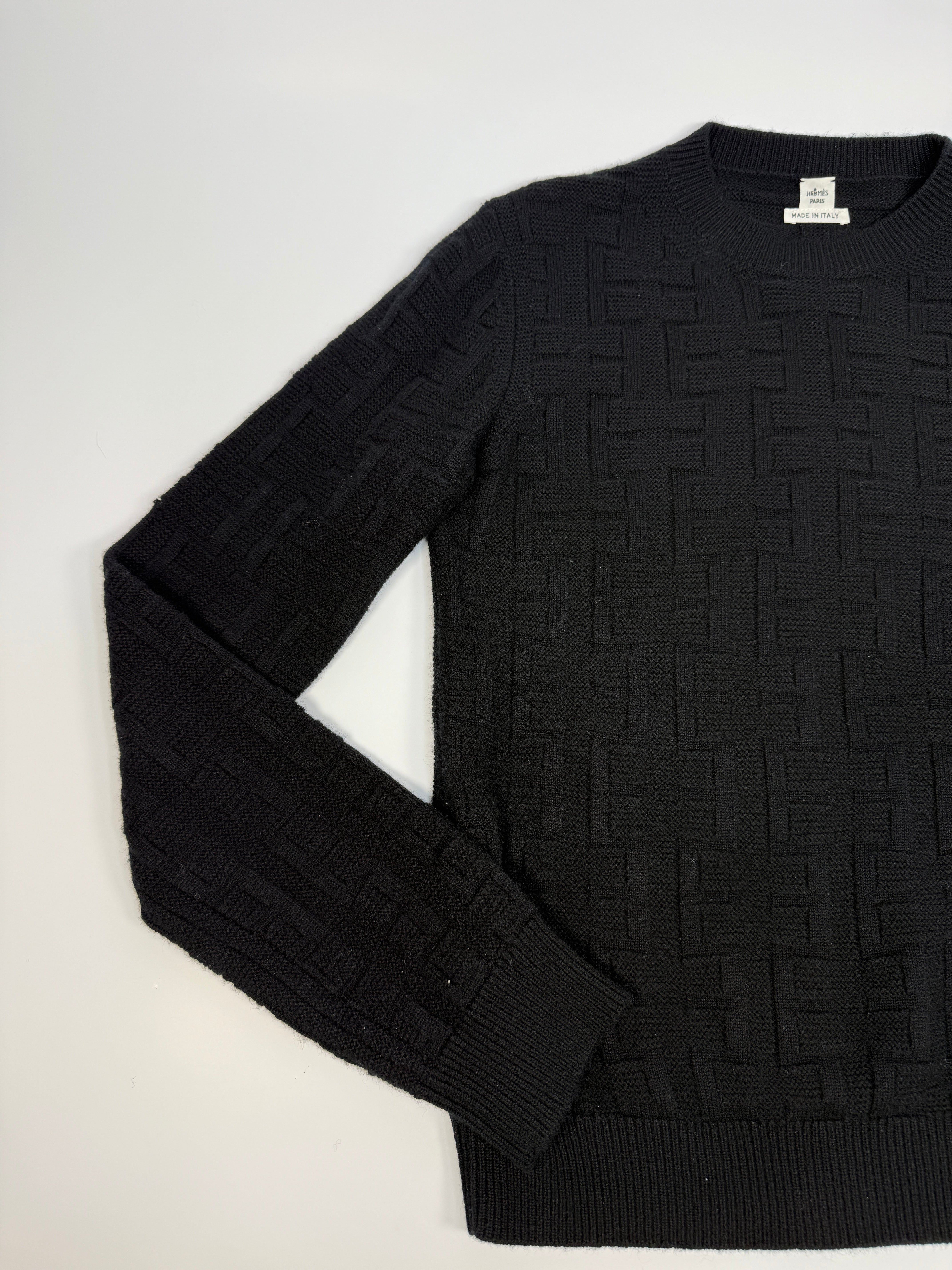 Preloved Authentic Hermès 'H' Long Sleeved Sweater black