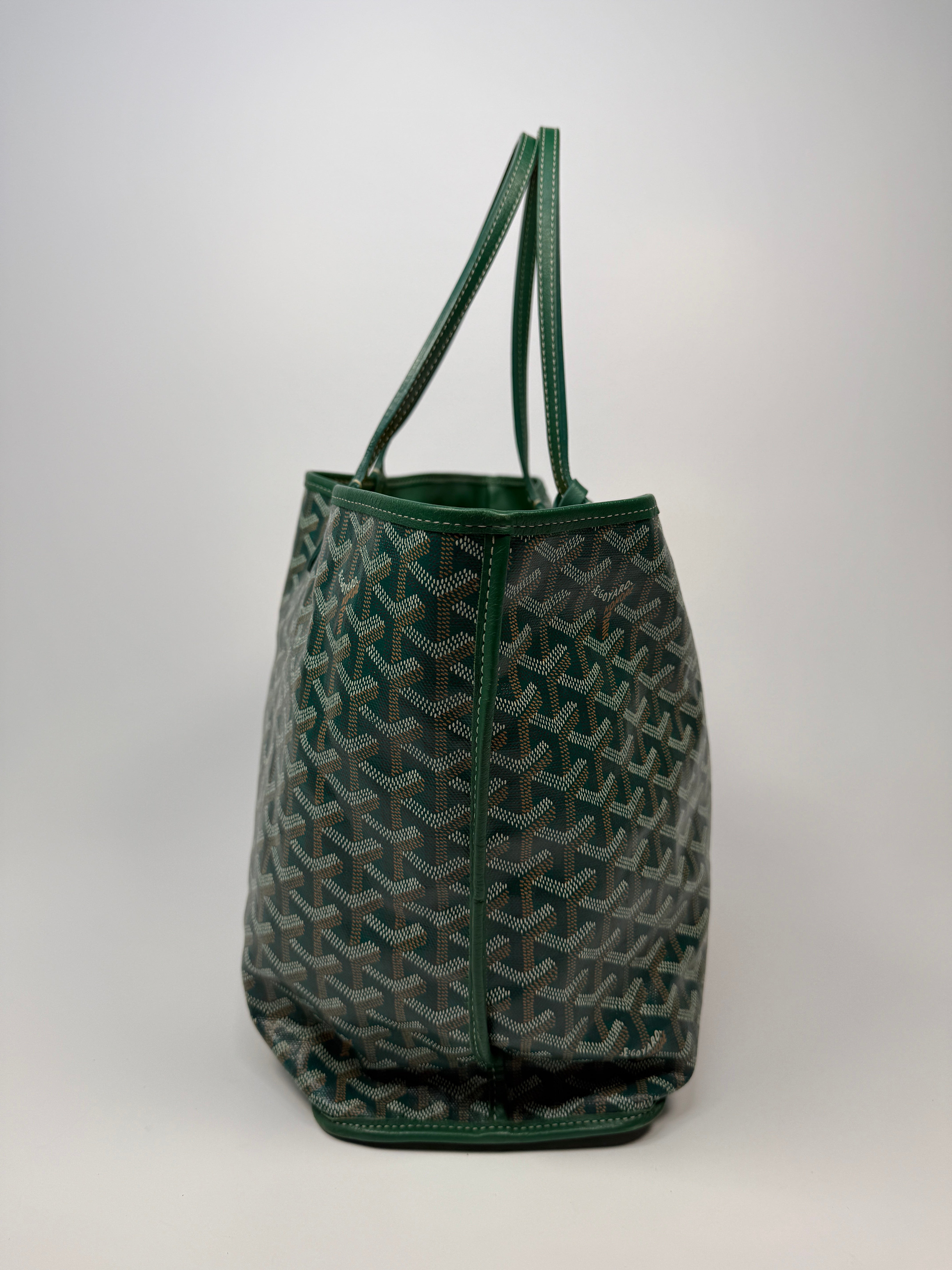 Goyard Anjou GM Tote Bag In Green Goyadine Canvas Authentic and preloved in excellent condition.