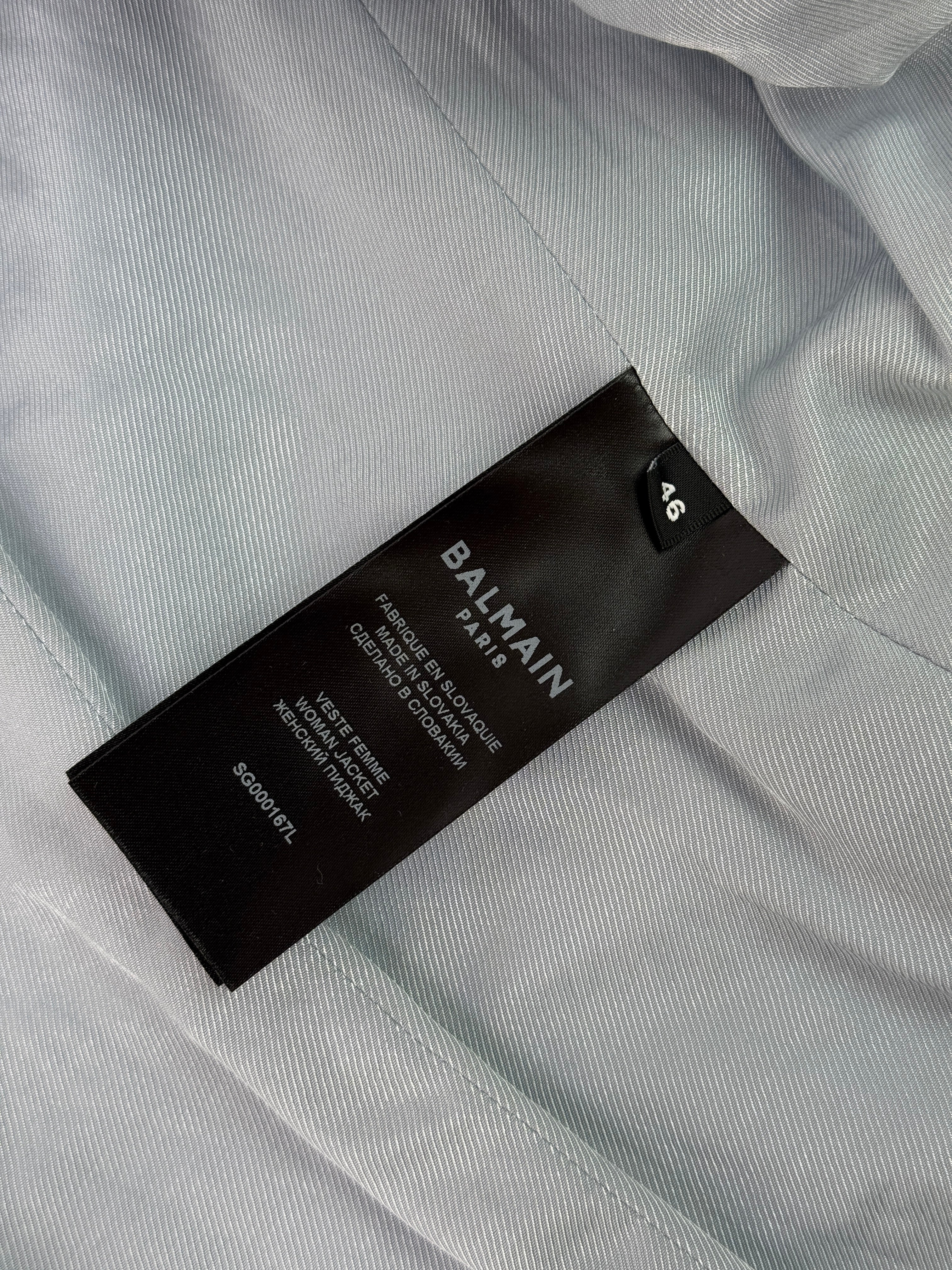 Balmain Powder Blue Blazer (Size FR46/UK18)