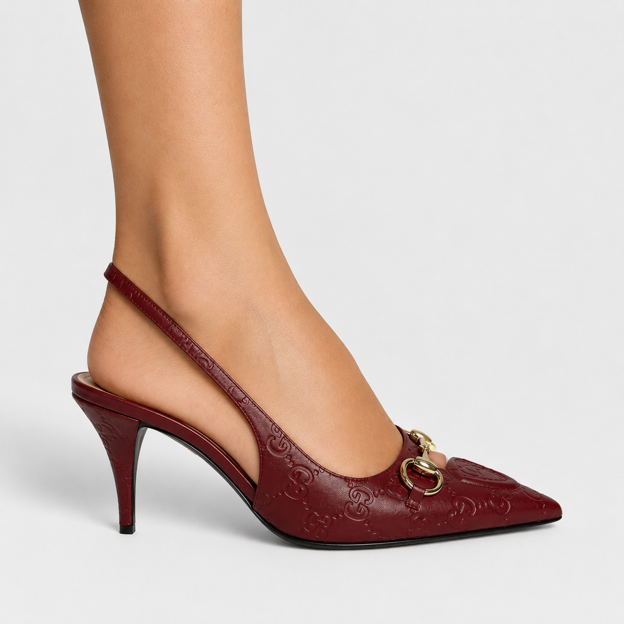Gucci Horsebit Embellished Embossed Leather Pumps In Rosso Ancora
Authentic Pre Loved Verified by Luxe Cheshire Trusted Designer resale