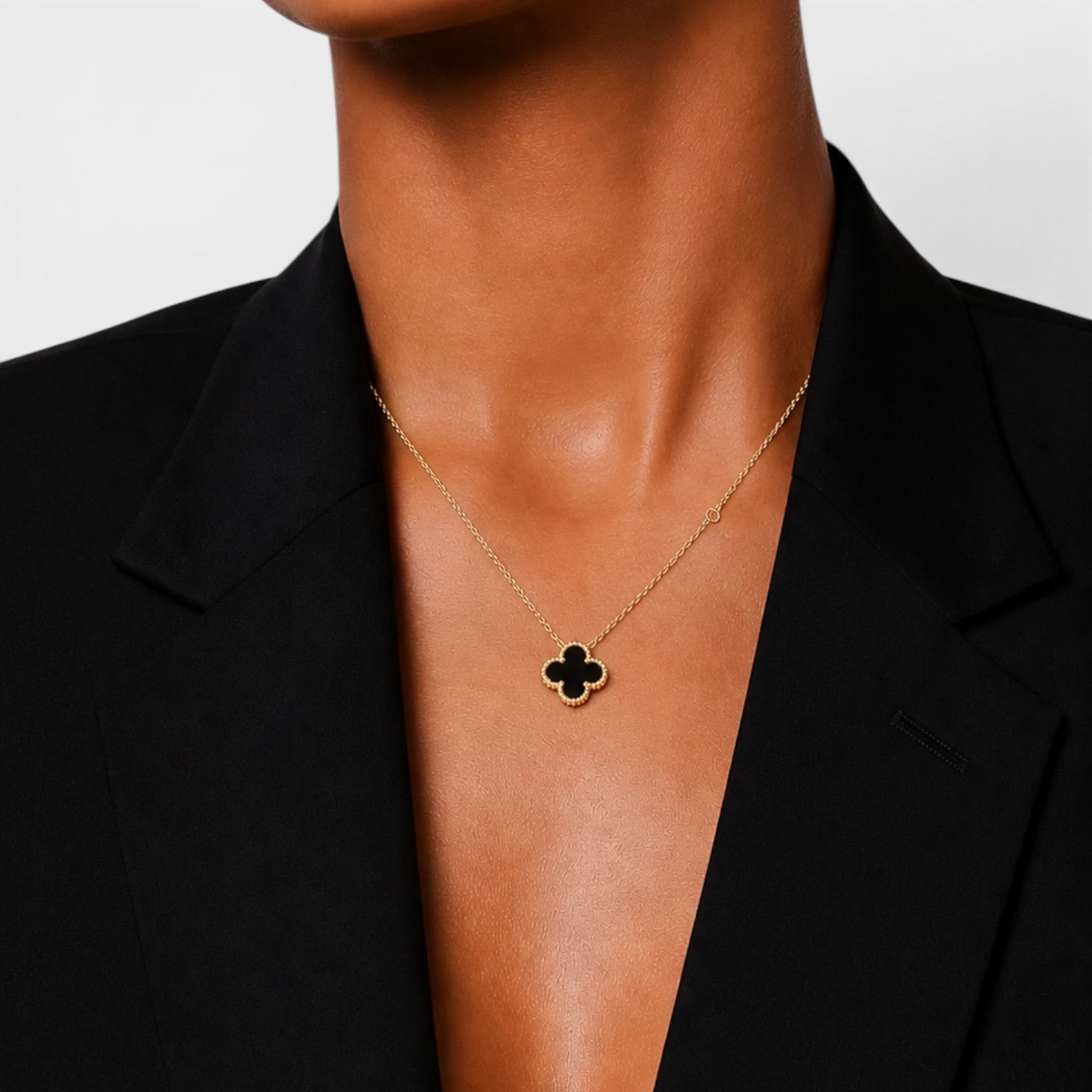 Van Cleef & Arpels Vintage Alhambra Gold And Onyx Pendant