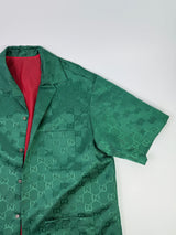 Gucci GG Canvas Nylon Bowling Shirt 'Green' (Size 54)